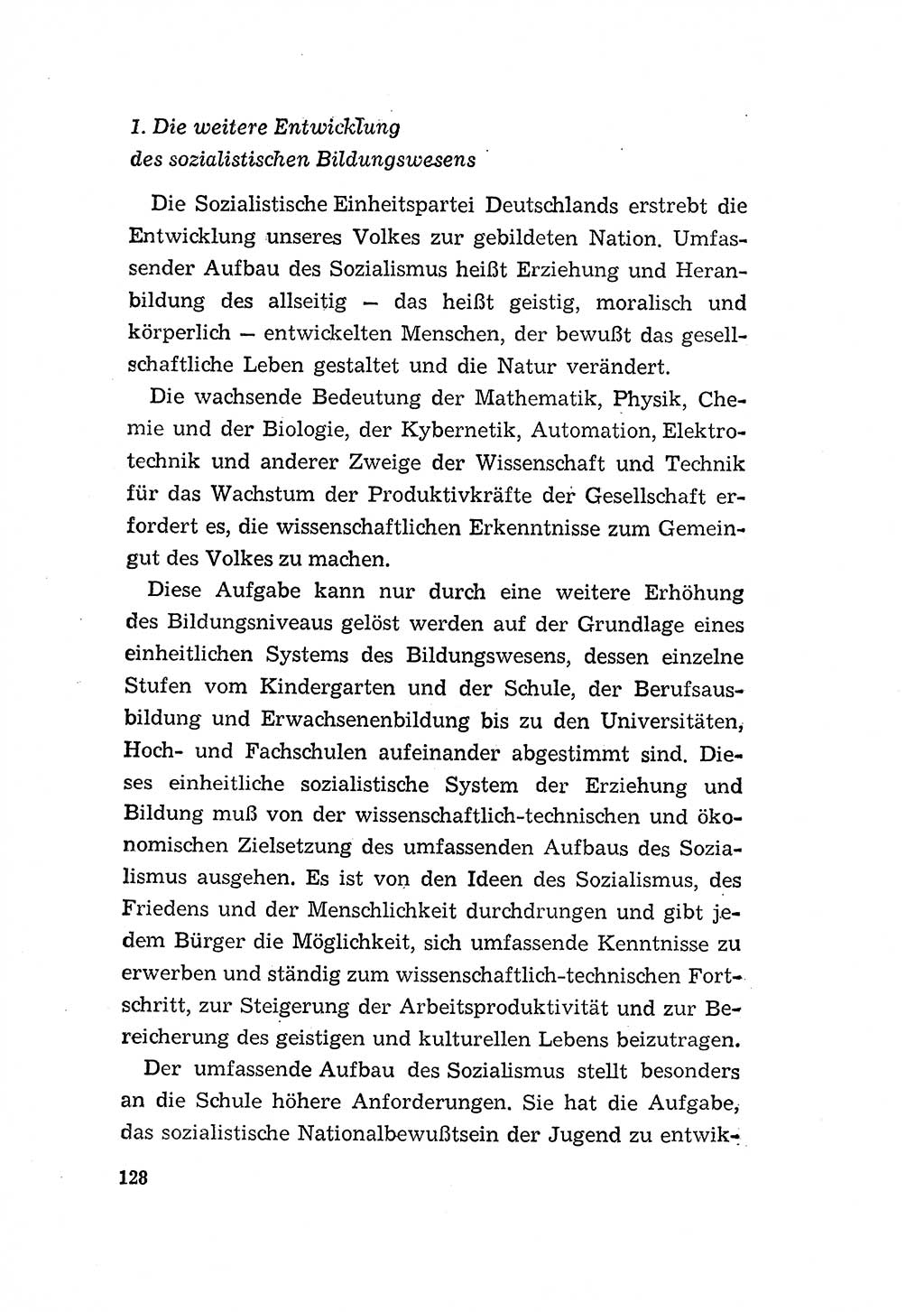 Programm der Sozialistischen Einheitspartei Deutschlands (SED) [Deutsche Demokratische Republik (DDR)] 1963, Seite 128 (Progr. SED DDR 1963, S. 128)