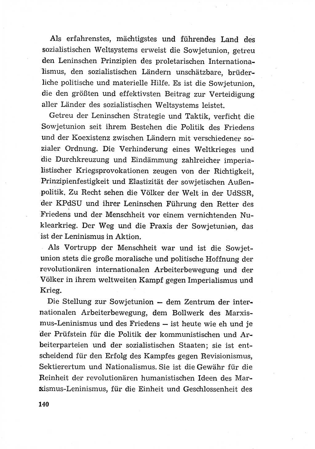 Programm der Sozialistischen Einheitspartei Deutschlands (SED) [Deutsche Demokratische Republik (DDR)] 1963, Seite 140 (Progr. SED DDR 1963, S. 140)