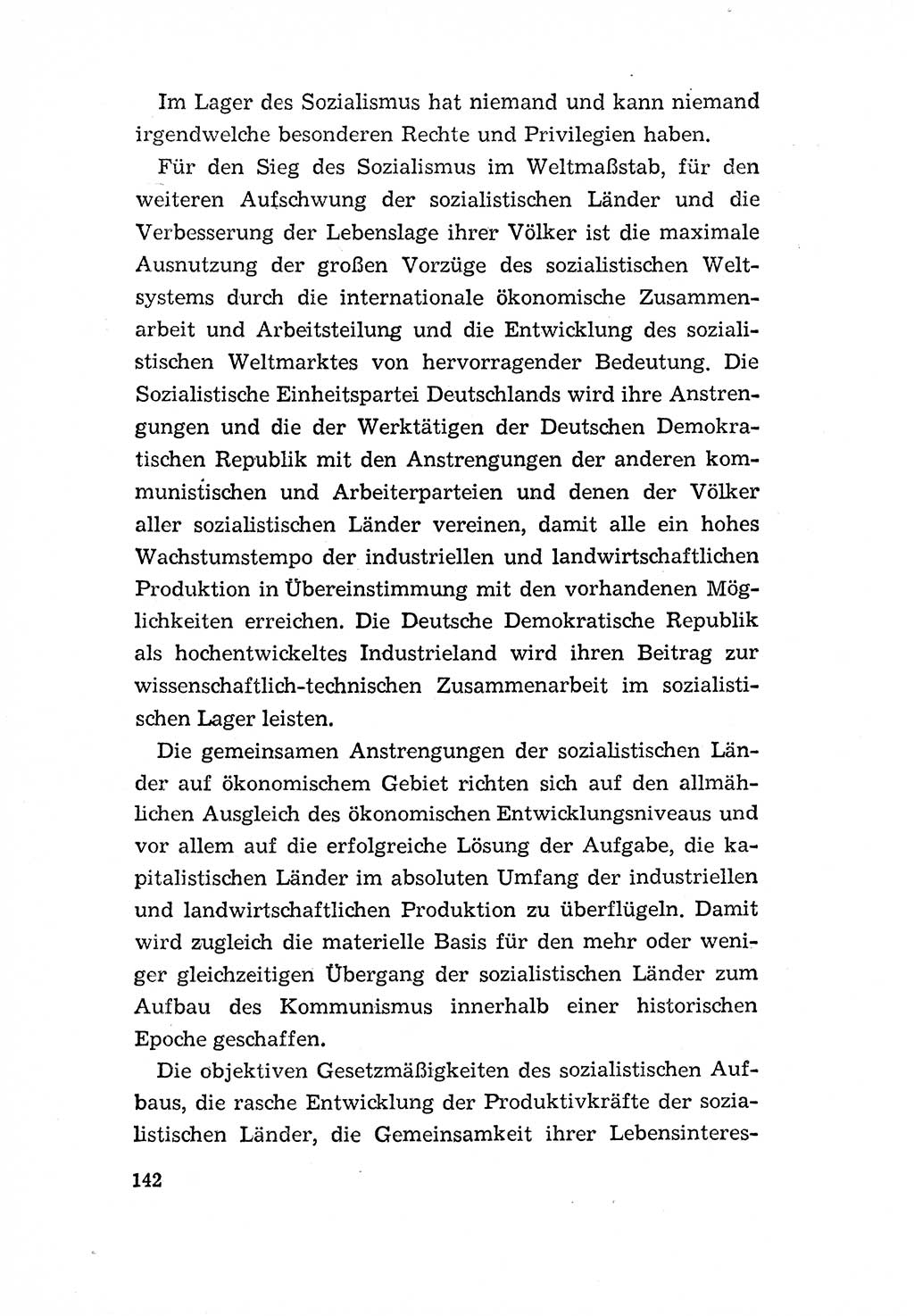 Programm der Sozialistischen Einheitspartei Deutschlands (SED) [Deutsche Demokratische Republik (DDR)] 1963, Seite 142 (Progr. SED DDR 1963, S. 142)