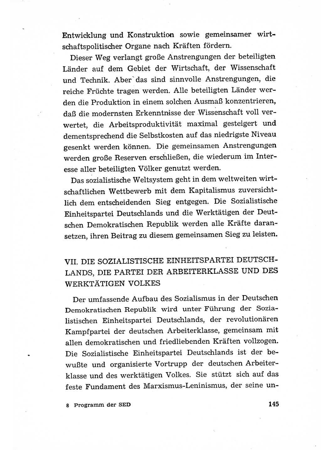 Programm der Sozialistischen Einheitspartei Deutschlands (SED) [Deutsche Demokratische Republik (DDR)] 1963, Seite 145 (Progr. SED DDR 1963, S. 145)