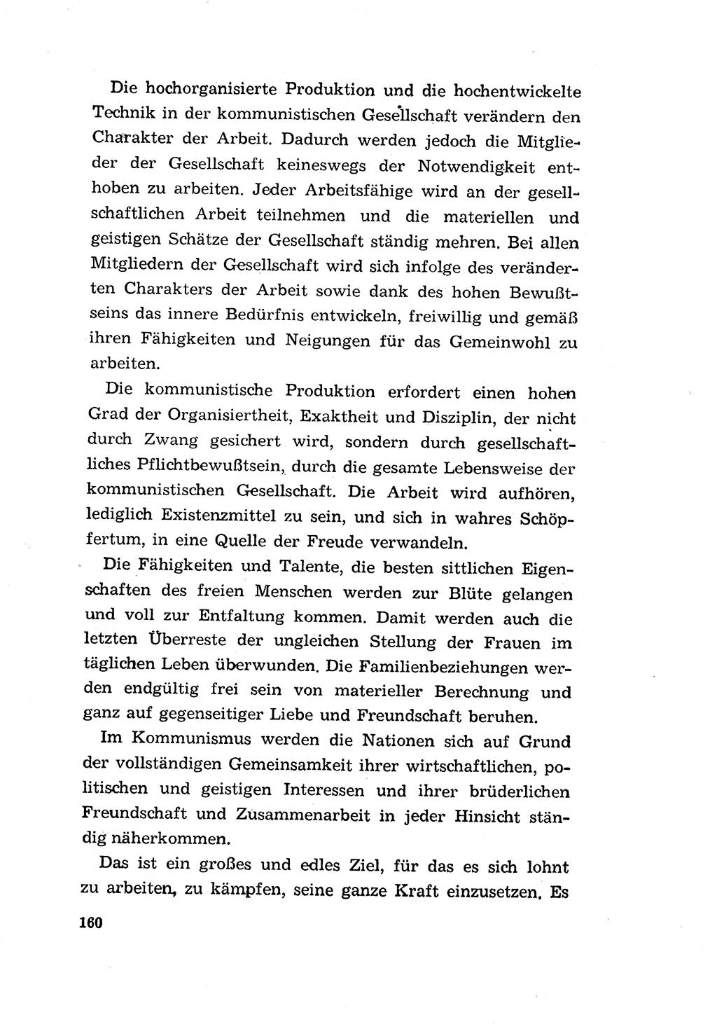 Programm der Sozialistischen Einheitspartei Deutschlands (SED) [Deutsche Demokratische Republik (DDR)] 1963, Seite 160 (Progr. SED DDR 1963, S. 160)