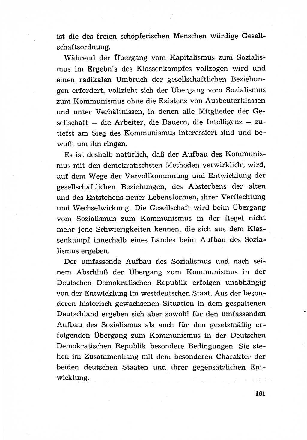 Programm der Sozialistischen Einheitspartei Deutschlands (SED) [Deutsche Demokratische Republik (DDR)] 1963, Seite 161 (Progr. SED DDR 1963, S. 161)