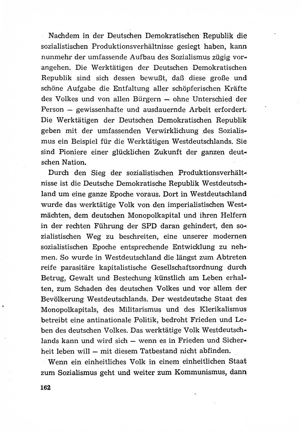 Programm der Sozialistischen Einheitspartei Deutschlands (SED) [Deutsche Demokratische Republik (DDR)] 1963, Seite 162 (Progr. SED DDR 1963, S. 162)