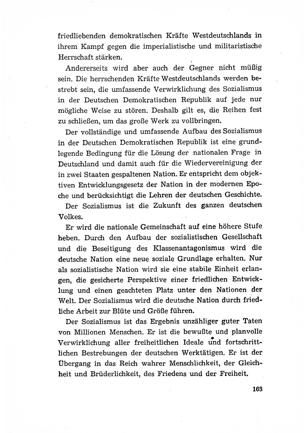 Programm der Sozialistischen Einheitspartei Deutschlands (SED) [Deutsche Demokratische Republik (DDR)] 1963, Seite 165 (Progr. SED DDR 1963, S. 165)