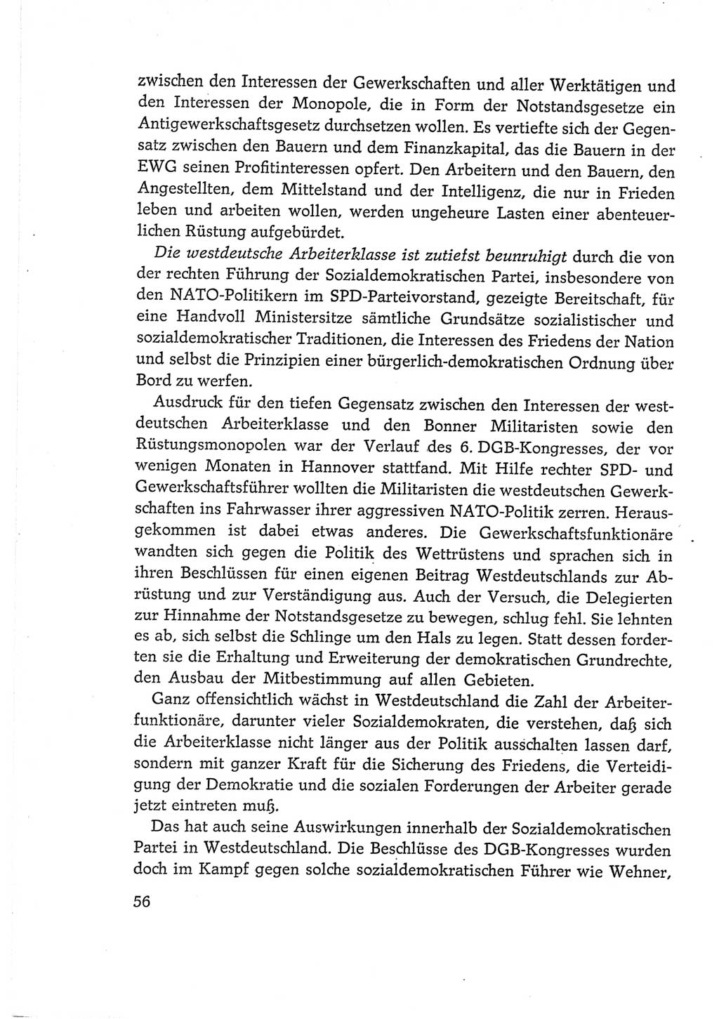 Protokoll der Verhandlungen des Ⅵ. Parteitages der Sozialistischen Einheitspartei Deutschlands (SED) [Deutsche Demokratische Republik (DDR)] 1963, Band Ⅰ, Seite 56 (Prot. Verh. Ⅵ. PT SED DDR 1963, Bd. Ⅰ, S. 56)