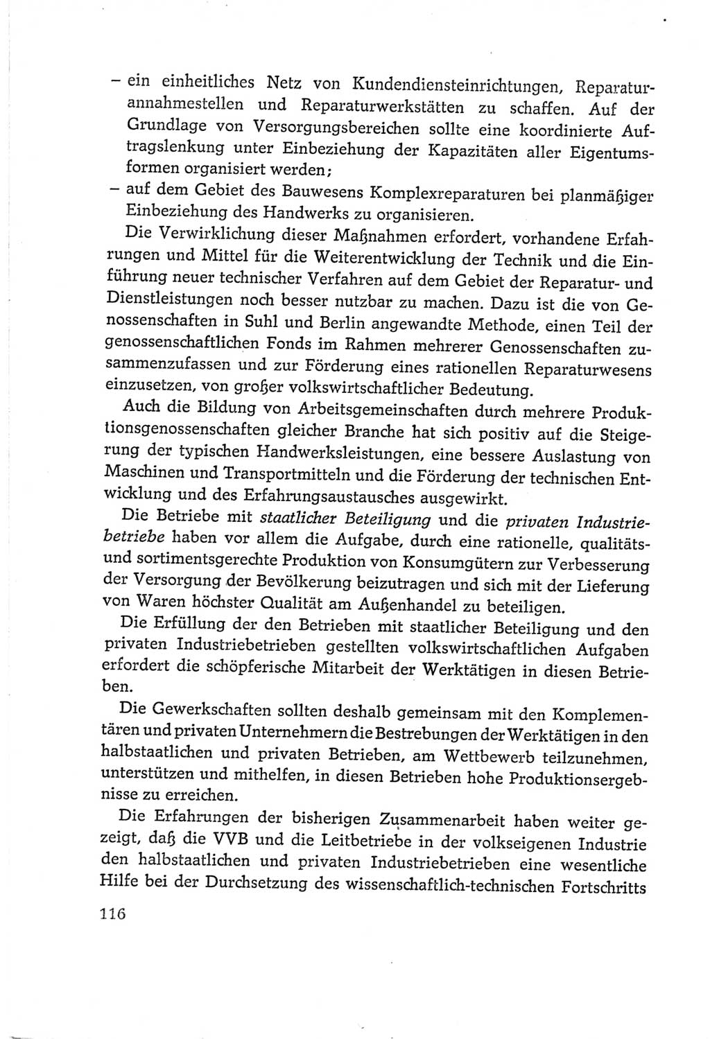 Protokoll der Verhandlungen des Ⅵ. Parteitages der Sozialistischen Einheitspartei Deutschlands (SED) [Deutsche Demokratische Republik (DDR)] 1963, Band Ⅰ, Seite 116 (Prot. Verh. Ⅵ. PT SED DDR 1963, Bd. Ⅰ, S. 116)