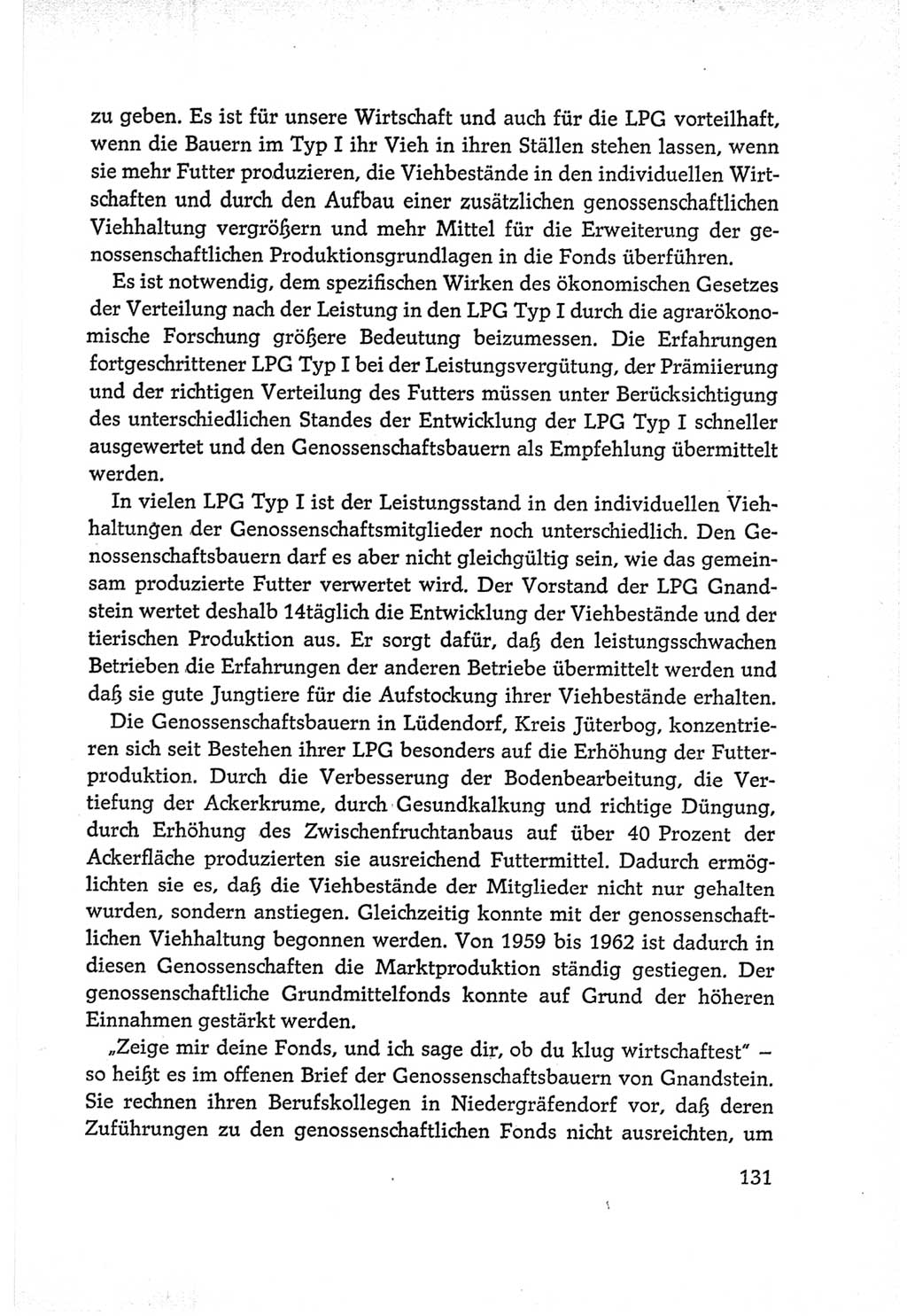 Protokoll der Verhandlungen des Ⅵ. Parteitages der Sozialistischen Einheitspartei Deutschlands (SED) [Deutsche Demokratische Republik (DDR)] 1963, Band Ⅰ, Seite 131 (Prot. Verh. Ⅵ. PT SED DDR 1963, Bd. Ⅰ, S. 131)