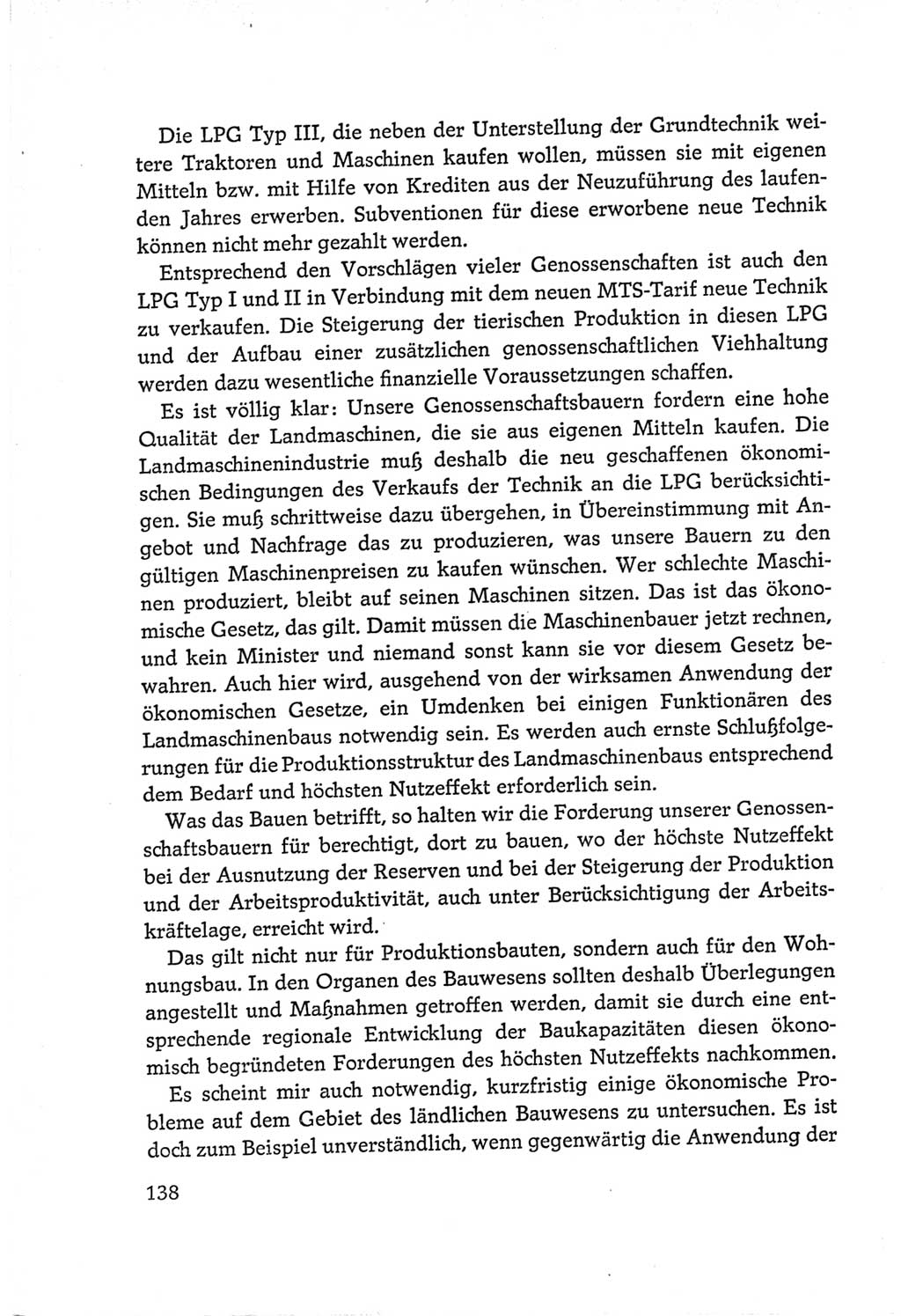 Protokoll der Verhandlungen des Ⅵ. Parteitages der Sozialistischen Einheitspartei Deutschlands (SED) [Deutsche Demokratische Republik (DDR)] 1963, Band Ⅰ, Seite 138 (Prot. Verh. Ⅵ. PT SED DDR 1963, Bd. Ⅰ, S. 138)