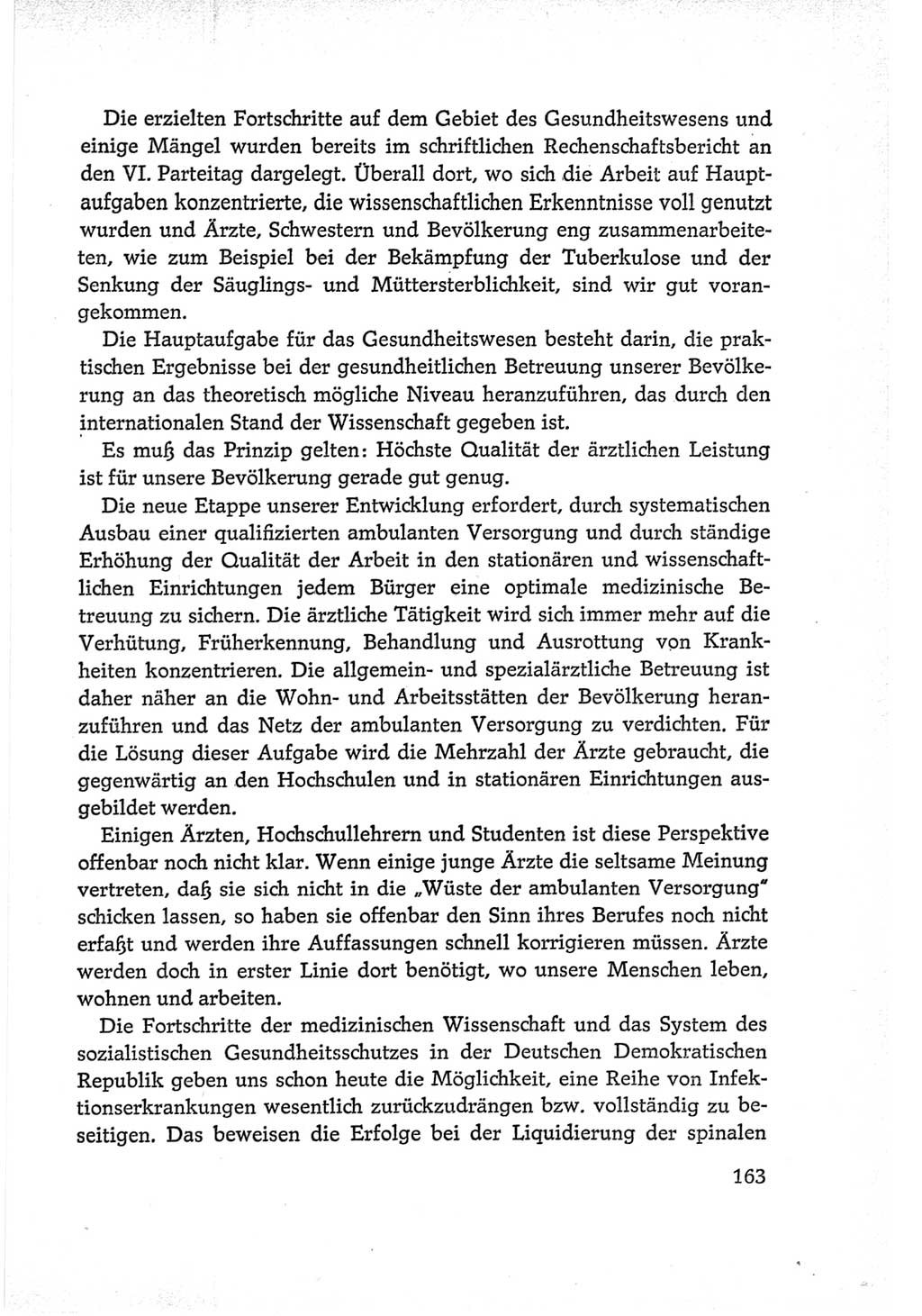 Protokoll der Verhandlungen des Ⅵ. Parteitages der Sozialistischen Einheitspartei Deutschlands (SED) [Deutsche Demokratische Republik (DDR)] 1963, Band Ⅰ, Seite 163 (Prot. Verh. Ⅵ. PT SED DDR 1963, Bd. Ⅰ, S. 163)