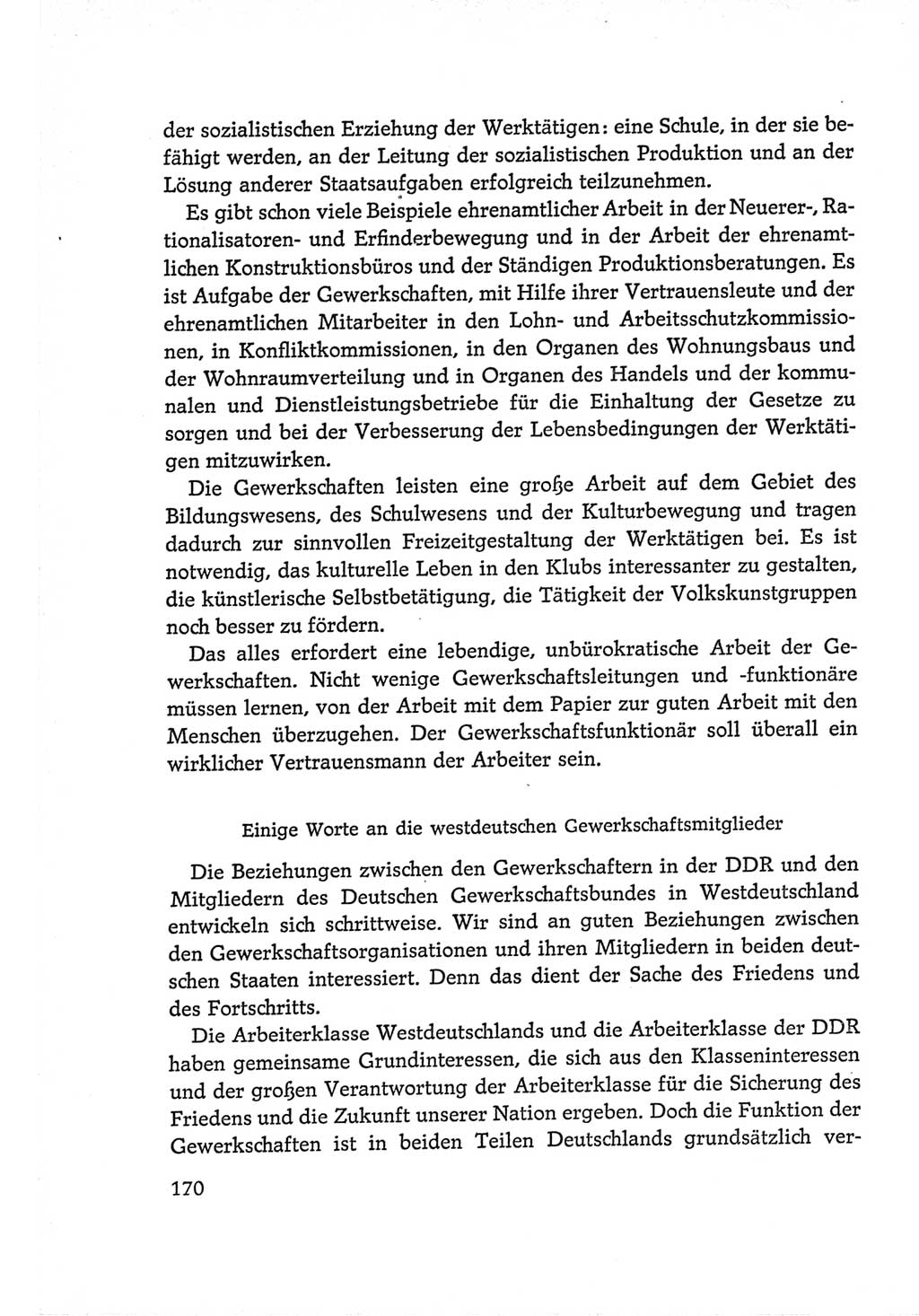 Protokoll der Verhandlungen des Ⅵ. Parteitages der Sozialistischen Einheitspartei Deutschlands (SED) [Deutsche Demokratische Republik (DDR)] 1963, Band Ⅰ, Seite 170 (Prot. Verh. Ⅵ. PT SED DDR 1963, Bd. Ⅰ, S. 170)