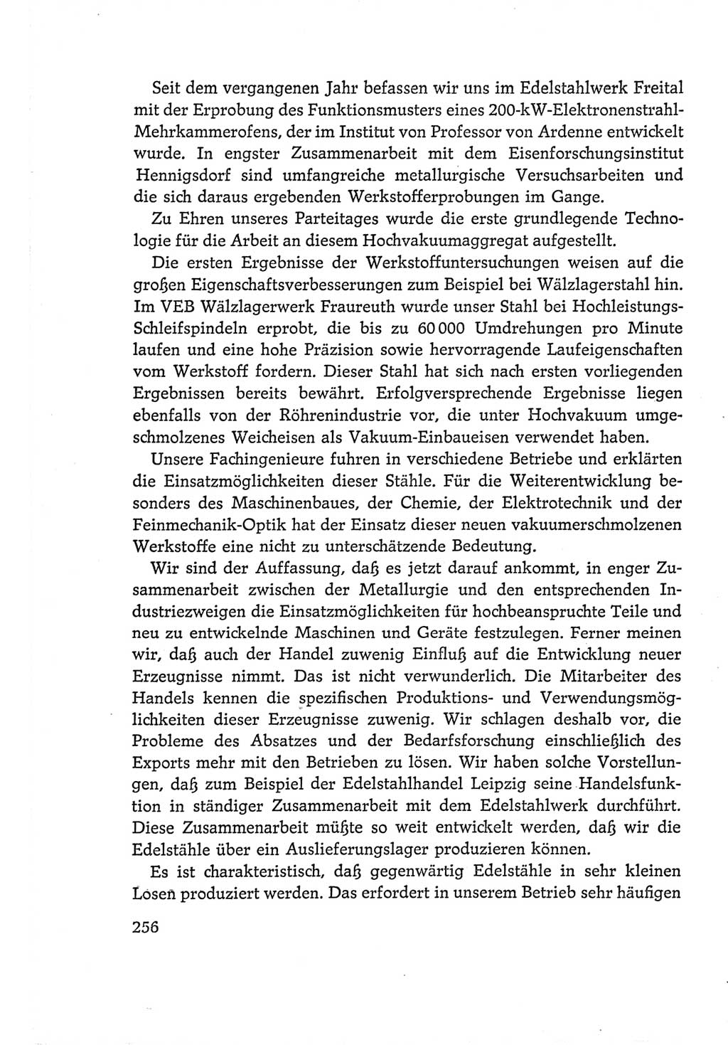 Protokoll der Verhandlungen des Ⅵ. Parteitages der Sozialistischen Einheitspartei Deutschlands (SED) [Deutsche Demokratische Republik (DDR)] 1963, Band Ⅰ, Seite 256 (Prot. Verh. Ⅵ. PT SED DDR 1963, Bd. Ⅰ, S. 256)