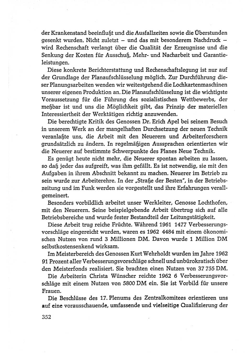 Protokoll der Verhandlungen des Ⅵ. Parteitages der Sozialistischen Einheitspartei Deutschlands (SED) [Deutsche Demokratische Republik (DDR)] 1963, Band Ⅰ, Seite 352 (Prot. Verh. Ⅵ. PT SED DDR 1963, Bd. Ⅰ, S. 352)