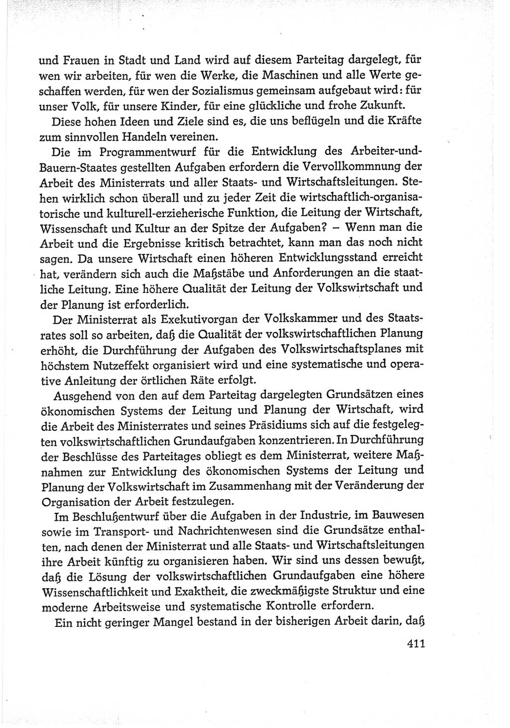Protokoll der Verhandlungen des Ⅵ. Parteitages der Sozialistischen Einheitspartei Deutschlands (SED) [Deutsche Demokratische Republik (DDR)] 1963, Band Ⅰ, Seite 411 (Prot. Verh. Ⅵ. PT SED DDR 1963, Bd. Ⅰ, S. 411)