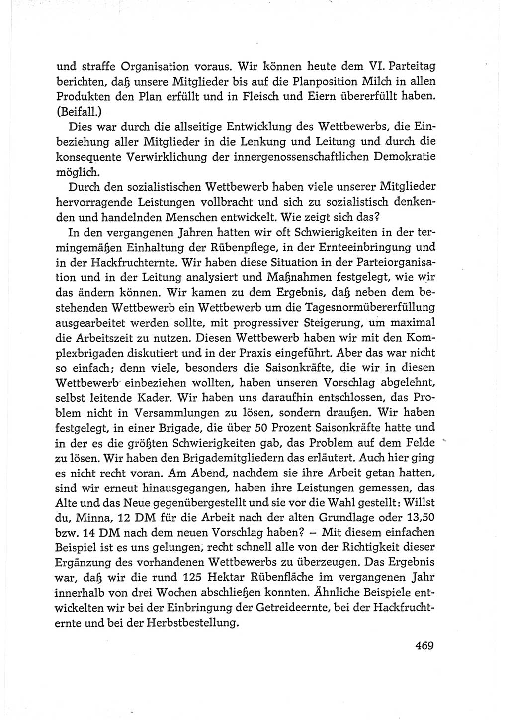 Protokoll der Verhandlungen des Ⅵ. Parteitages der Sozialistischen Einheitspartei Deutschlands (SED) [Deutsche Demokratische Republik (DDR)] 1963, Band Ⅰ, Seite 469 (Prot. Verh. Ⅵ. PT SED DDR 1963, Bd. Ⅰ, S. 469)