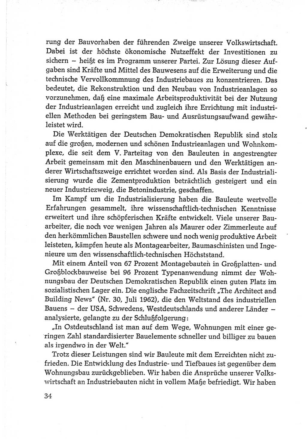 Protokoll der Verhandlungen des Ⅵ. Parteitages der Sozialistischen Einheitspartei Deutschlands (SED) [Deutsche Demokratische Republik (DDR)] 1963, Band Ⅱ, Seite 34 (Prot. Verh. Ⅵ. PT SED DDR 1963, Bd. Ⅱ, S. 34)