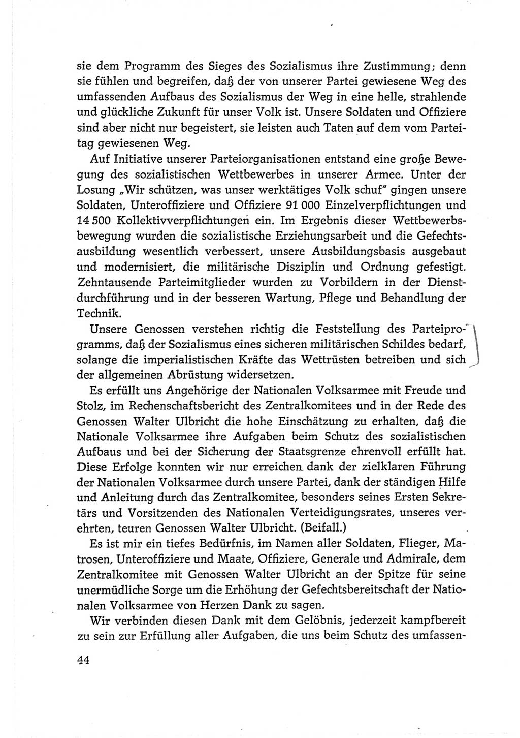 Protokoll der Verhandlungen des Ⅵ. Parteitages der Sozialistischen Einheitspartei Deutschlands (SED) [Deutsche Demokratische Republik (DDR)] 1963, Band Ⅱ, Seite 44 (Prot. Verh. Ⅵ. PT SED DDR 1963, Bd. Ⅱ, S. 44)