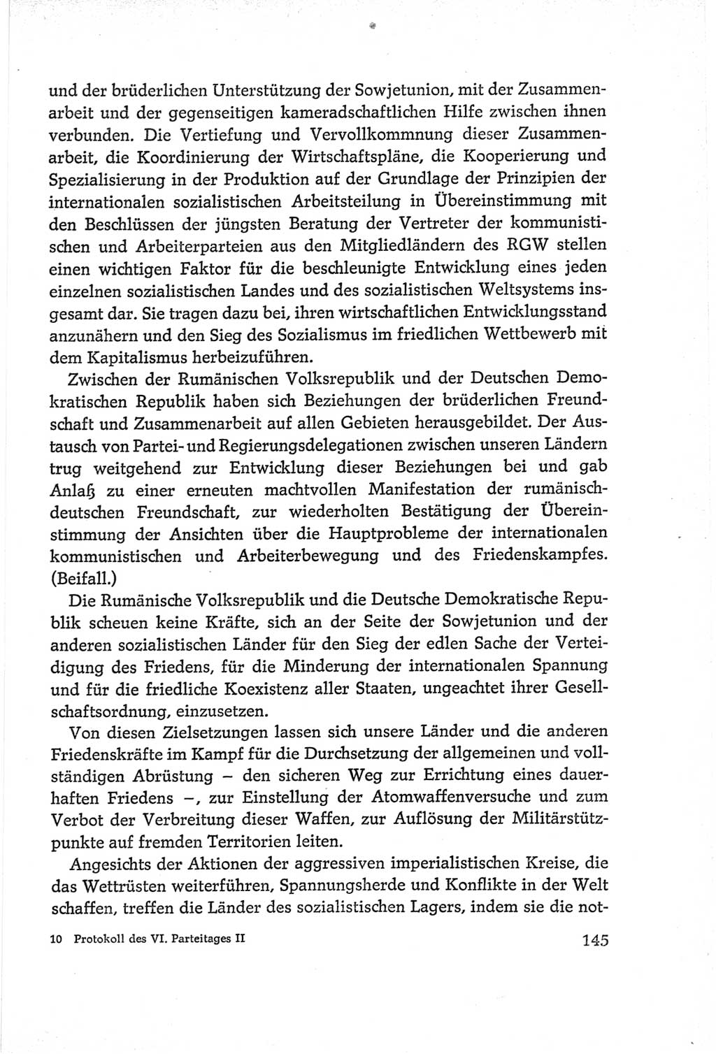 Protokoll der Verhandlungen des Ⅵ. Parteitages der Sozialistischen Einheitspartei Deutschlands (SED) [Deutsche Demokratische Republik (DDR)] 1963, Band Ⅱ, Seite 145 (Prot. Verh. Ⅵ. PT SED DDR 1963, Bd. Ⅱ, S. 145)