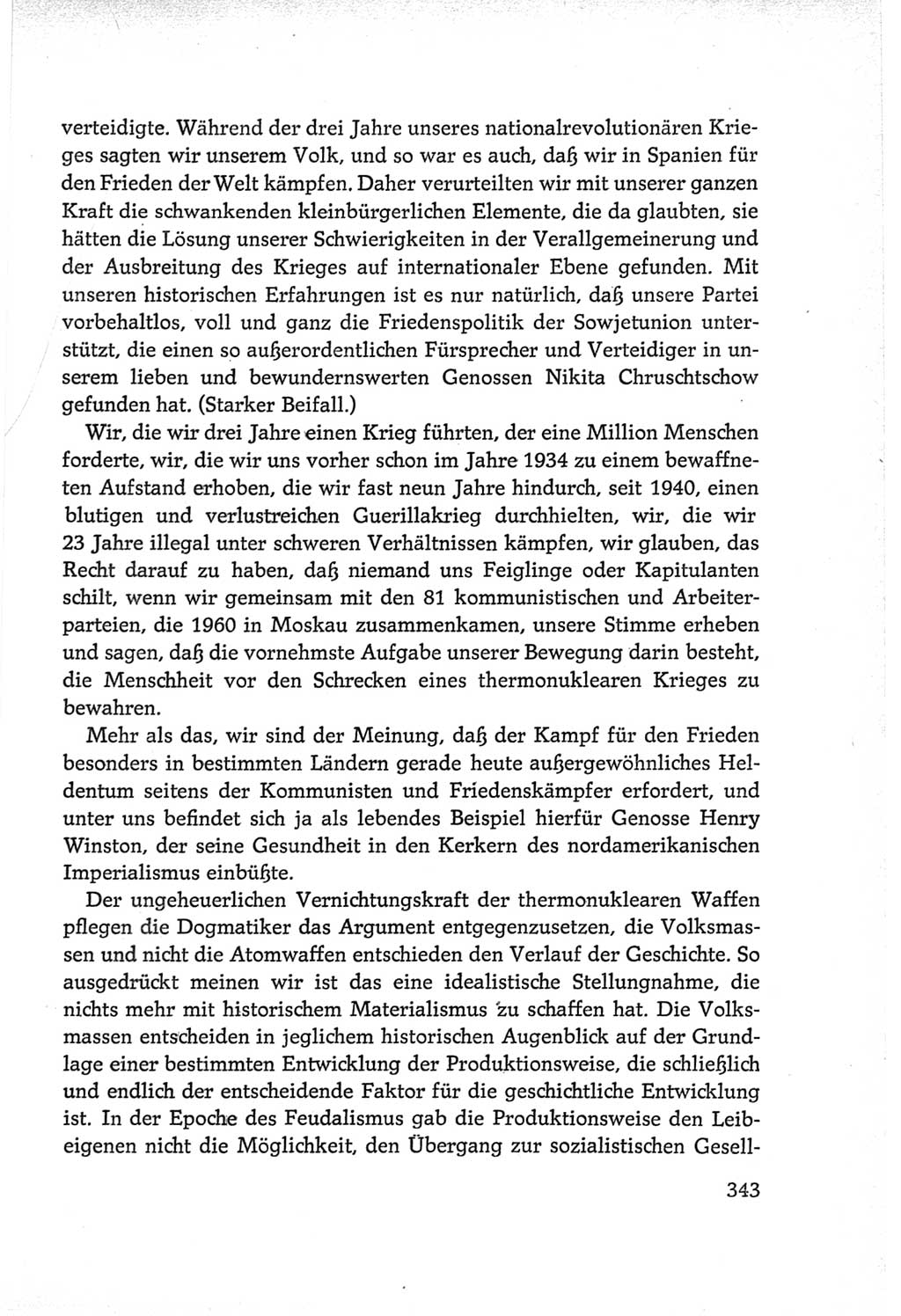 Protokoll der Verhandlungen des Ⅵ. Parteitages der Sozialistischen Einheitspartei Deutschlands (SED) [Deutsche Demokratische Republik (DDR)] 1963, Band Ⅱ, Seite 343 (Prot. Verh. Ⅵ. PT SED DDR 1963, Bd. Ⅱ, S. 343)