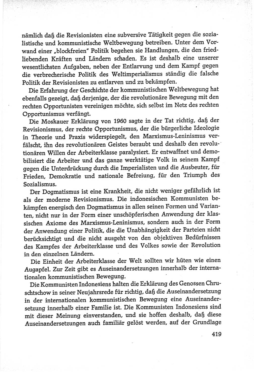 Protokoll der Verhandlungen des Ⅵ. Parteitages der Sozialistischen Einheitspartei Deutschlands (SED) [Deutsche Demokratische Republik (DDR)] 1963, Band Ⅱ, Seite 419 (Prot. Verh. Ⅵ. PT SED DDR 1963, Bd. Ⅱ, S. 419)