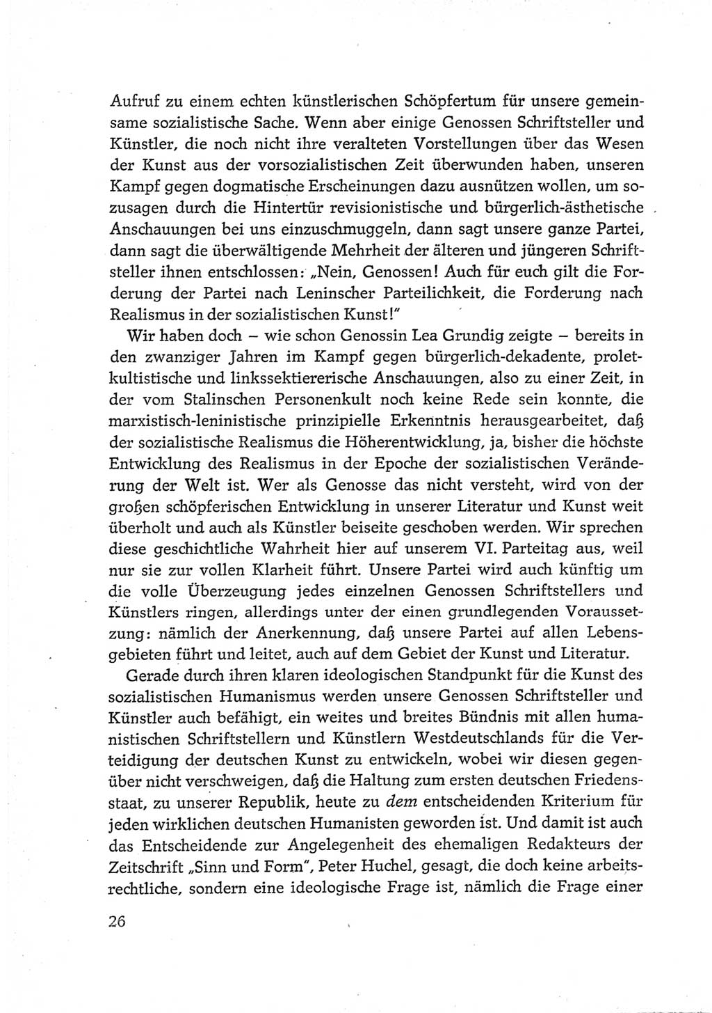 Protokoll der Verhandlungen des Ⅵ. Parteitages der Sozialistischen Einheitspartei Deutschlands (SED) [Deutsche Demokratische Republik (DDR)] 1963, Band Ⅲ, Seite 26 (Prot. Verh. Ⅵ. PT SED DDR 1963, Bd. Ⅲ, S. 26)