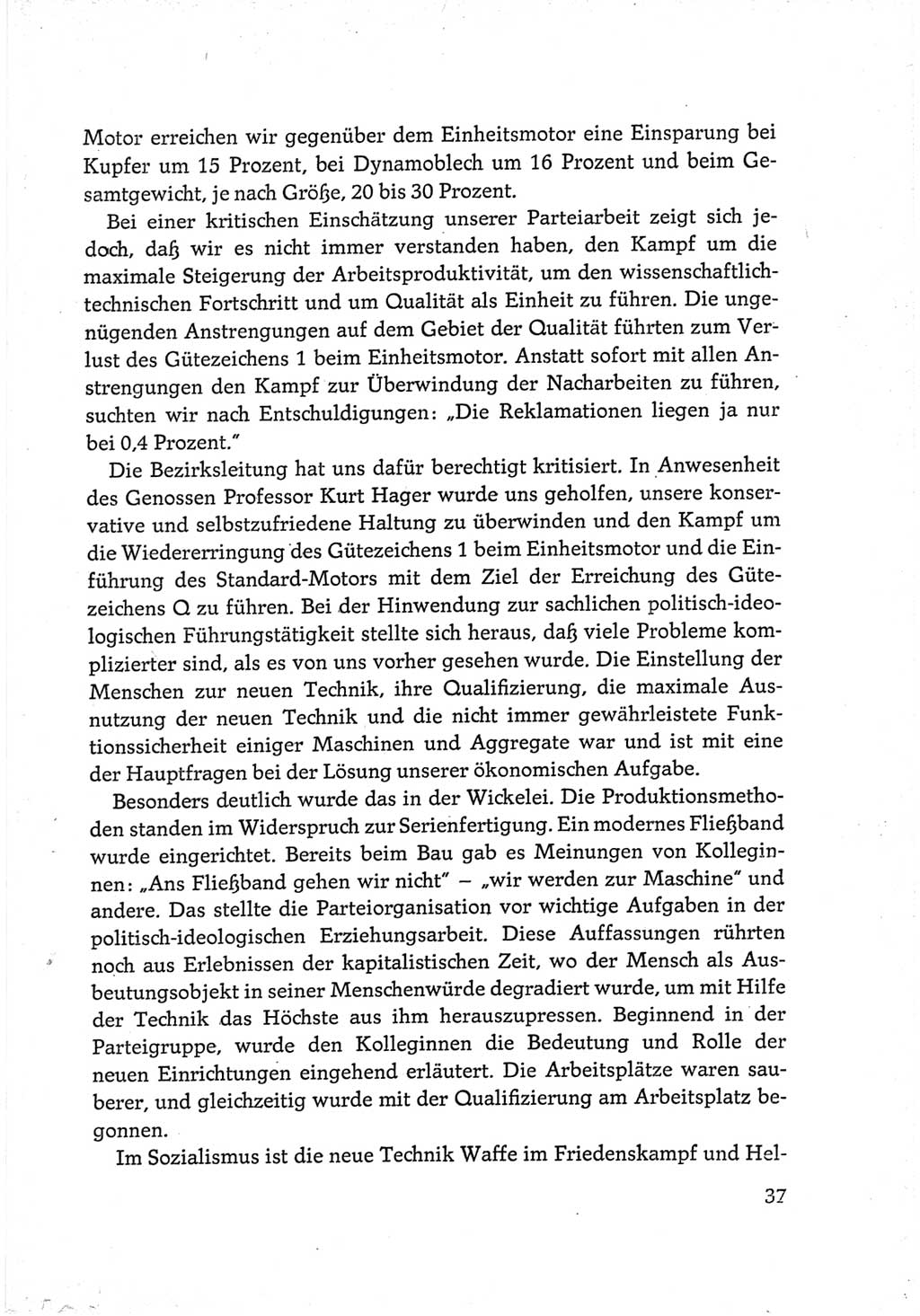 Protokoll der Verhandlungen des Ⅵ. Parteitages der Sozialistischen Einheitspartei Deutschlands (SED) [Deutsche Demokratische Republik (DDR)] 1963, Band Ⅲ, Seite 37 (Prot. Verh. Ⅵ. PT SED DDR 1963, Bd. Ⅲ, S. 37)