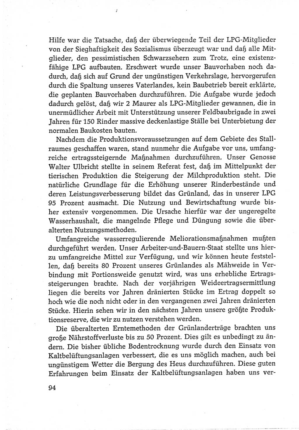 Protokoll der Verhandlungen des Ⅵ. Parteitages der Sozialistischen Einheitspartei Deutschlands (SED) [Deutsche Demokratische Republik (DDR)] 1963, Band Ⅲ, Seite 94 (Prot. Verh. Ⅵ. PT SED DDR 1963, Bd. Ⅲ, S. 94)