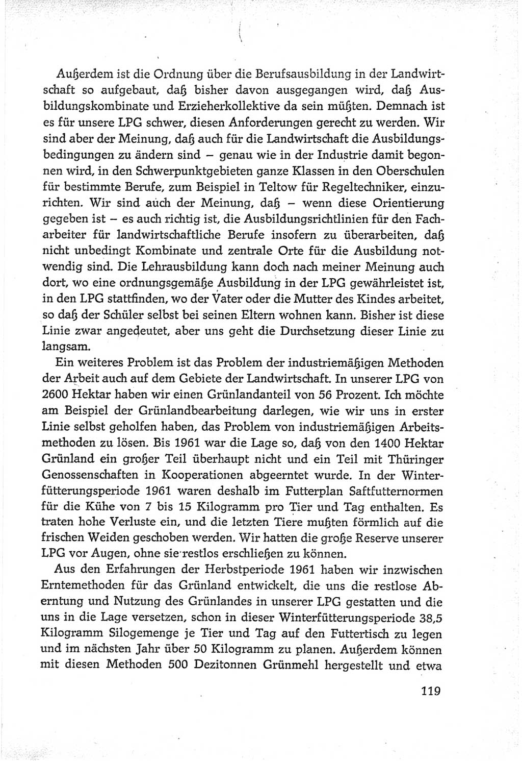 Protokoll der Verhandlungen des Ⅵ. Parteitages der Sozialistischen Einheitspartei Deutschlands (SED) [Deutsche Demokratische Republik (DDR)] 1963, Band Ⅲ, Seite 119 (Prot. Verh. Ⅵ. PT SED DDR 1963, Bd. Ⅲ, S. 119)