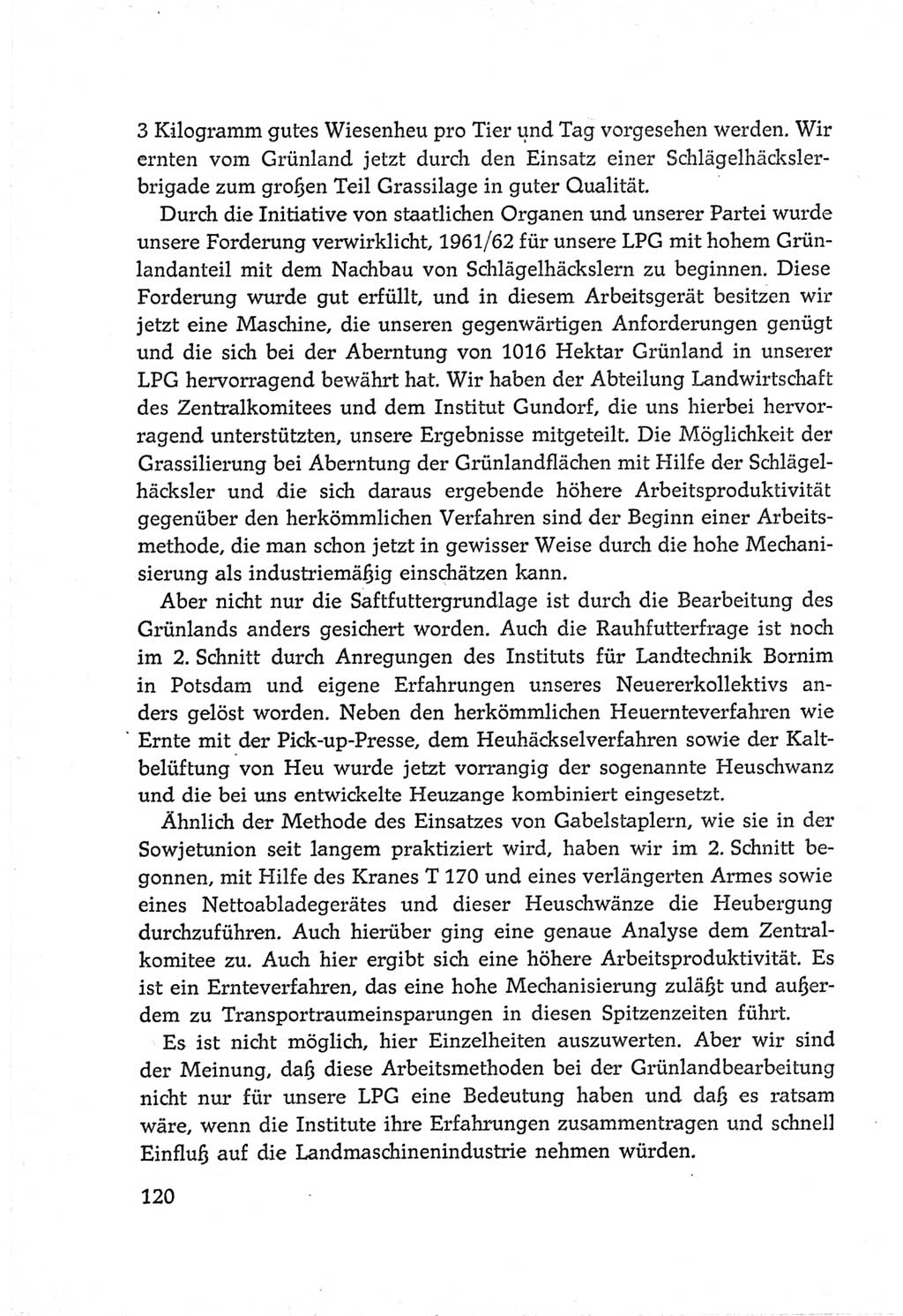 Protokoll der Verhandlungen des Ⅵ. Parteitages der Sozialistischen Einheitspartei Deutschlands (SED) [Deutsche Demokratische Republik (DDR)] 1963, Band Ⅲ, Seite 120 (Prot. Verh. Ⅵ. PT SED DDR 1963, Bd. Ⅲ, S. 120)