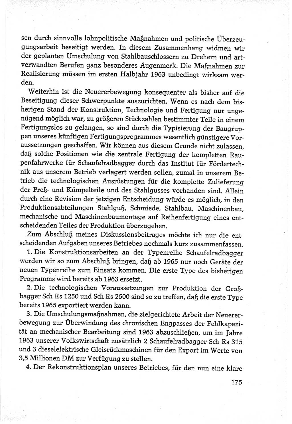 Protokoll der Verhandlungen des Ⅵ. Parteitages der Sozialistischen Einheitspartei Deutschlands (SED) [Deutsche Demokratische Republik (DDR)] 1963, Band Ⅲ, Seite 175 (Prot. Verh. Ⅵ. PT SED DDR 1963, Bd. Ⅲ, S. 175)