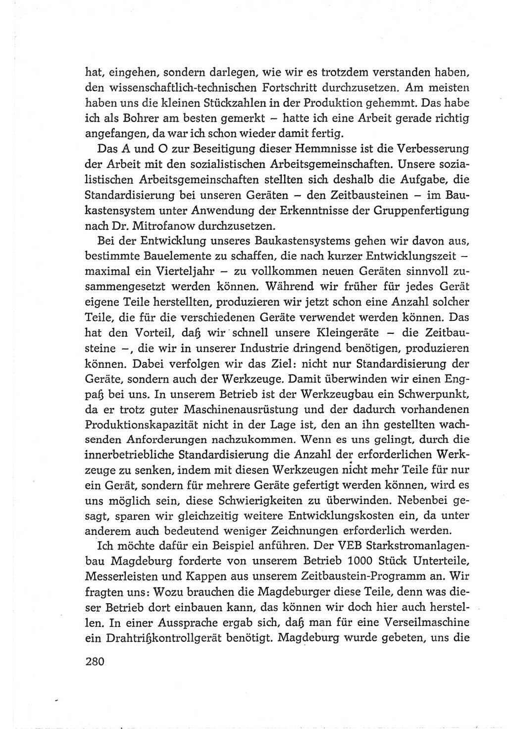 Protokoll der Verhandlungen des Ⅵ. Parteitages der Sozialistischen Einheitspartei Deutschlands (SED) [Deutsche Demokratische Republik (DDR)] 1963, Band Ⅲ, Seite 280 (Prot. Verh. Ⅵ. PT SED DDR 1963, Bd. Ⅲ, S. 280)