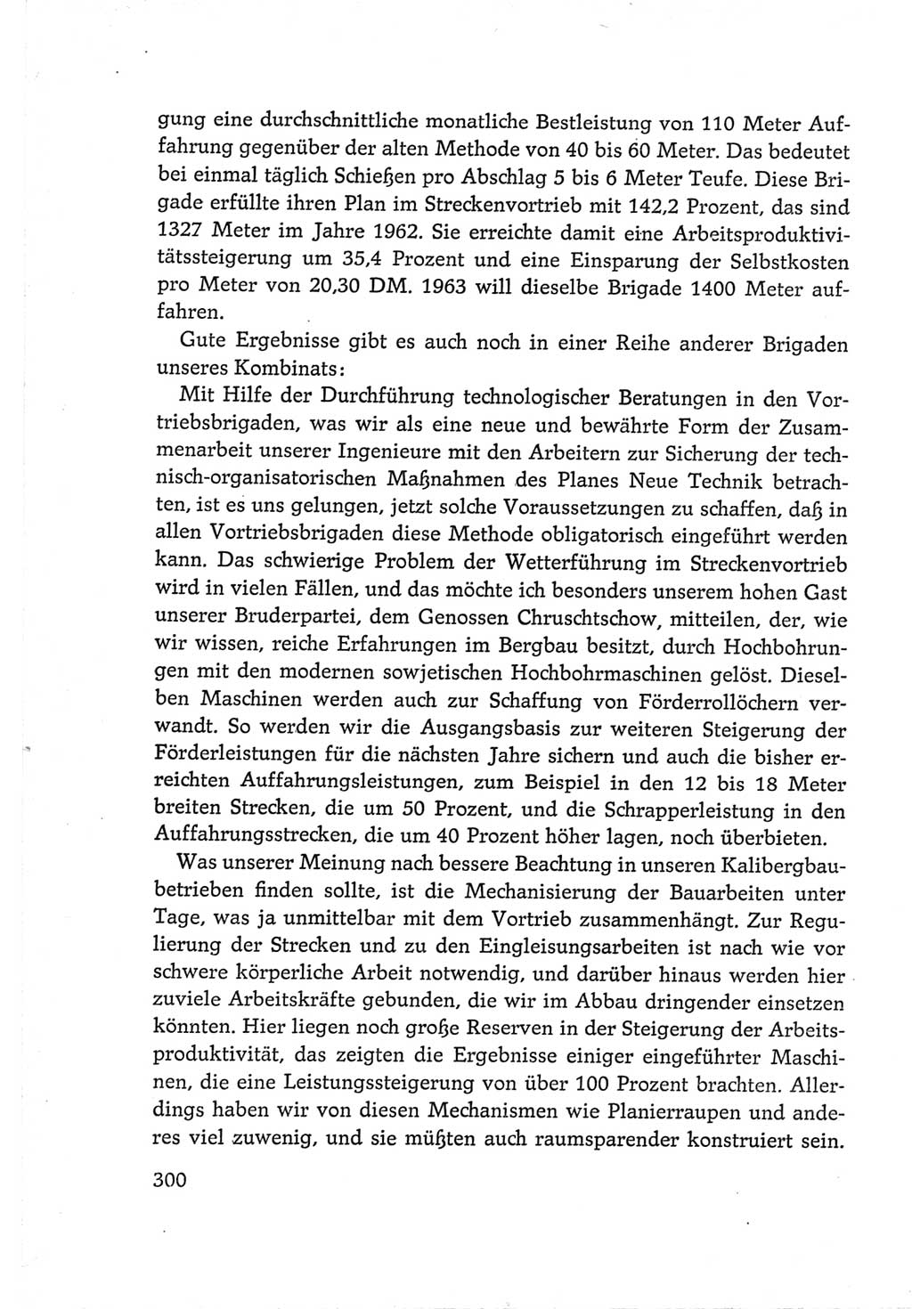 Protokoll der Verhandlungen des Ⅵ. Parteitages der Sozialistischen Einheitspartei Deutschlands (SED) [Deutsche Demokratische Republik (DDR)] 1963, Band Ⅲ, Seite 300 (Prot. Verh. Ⅵ. PT SED DDR 1963, Bd. Ⅲ, S. 300)