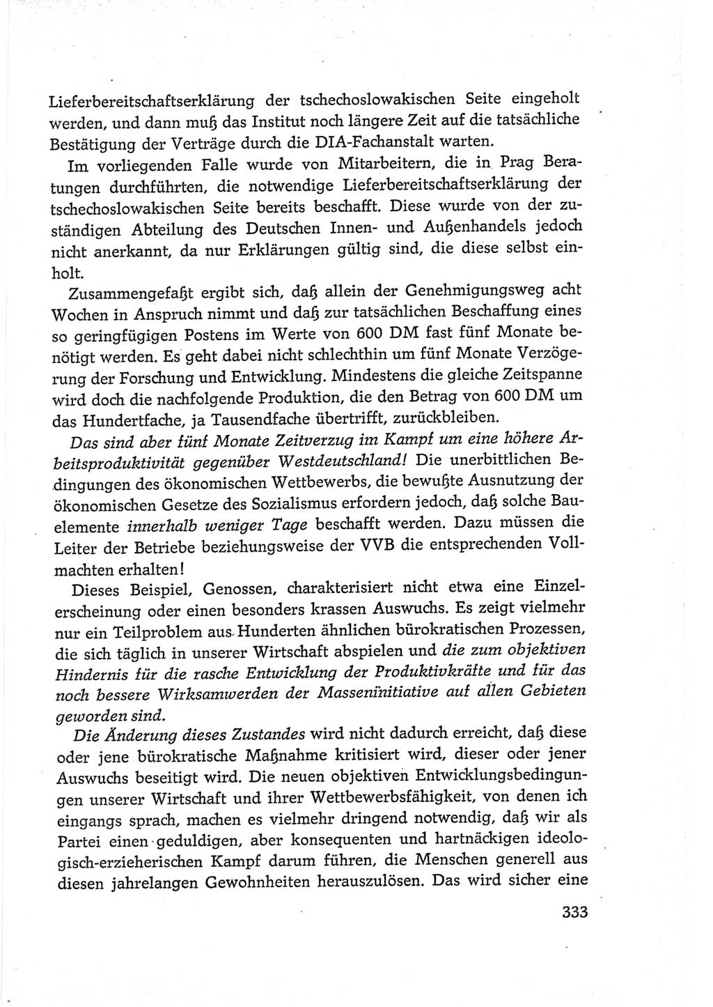 Protokoll der Verhandlungen des Ⅵ. Parteitages der Sozialistischen Einheitspartei Deutschlands (SED) [Deutsche Demokratische Republik (DDR)] 1963, Band Ⅲ, Seite 333 (Prot. Verh. Ⅵ. PT SED DDR 1963, Bd. Ⅲ, S. 333)