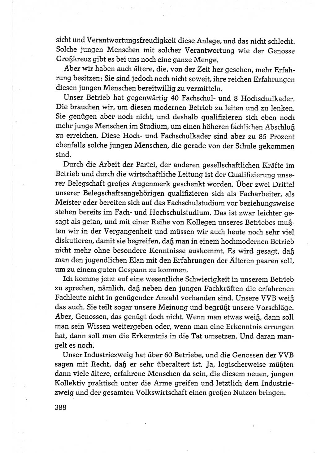 Protokoll der Verhandlungen des Ⅵ. Parteitages der Sozialistischen Einheitspartei Deutschlands (SED) [Deutsche Demokratische Republik (DDR)] 1963, Band Ⅲ, Seite 388 (Prot. Verh. Ⅵ. PT SED DDR 1963, Bd. Ⅲ, S. 388)