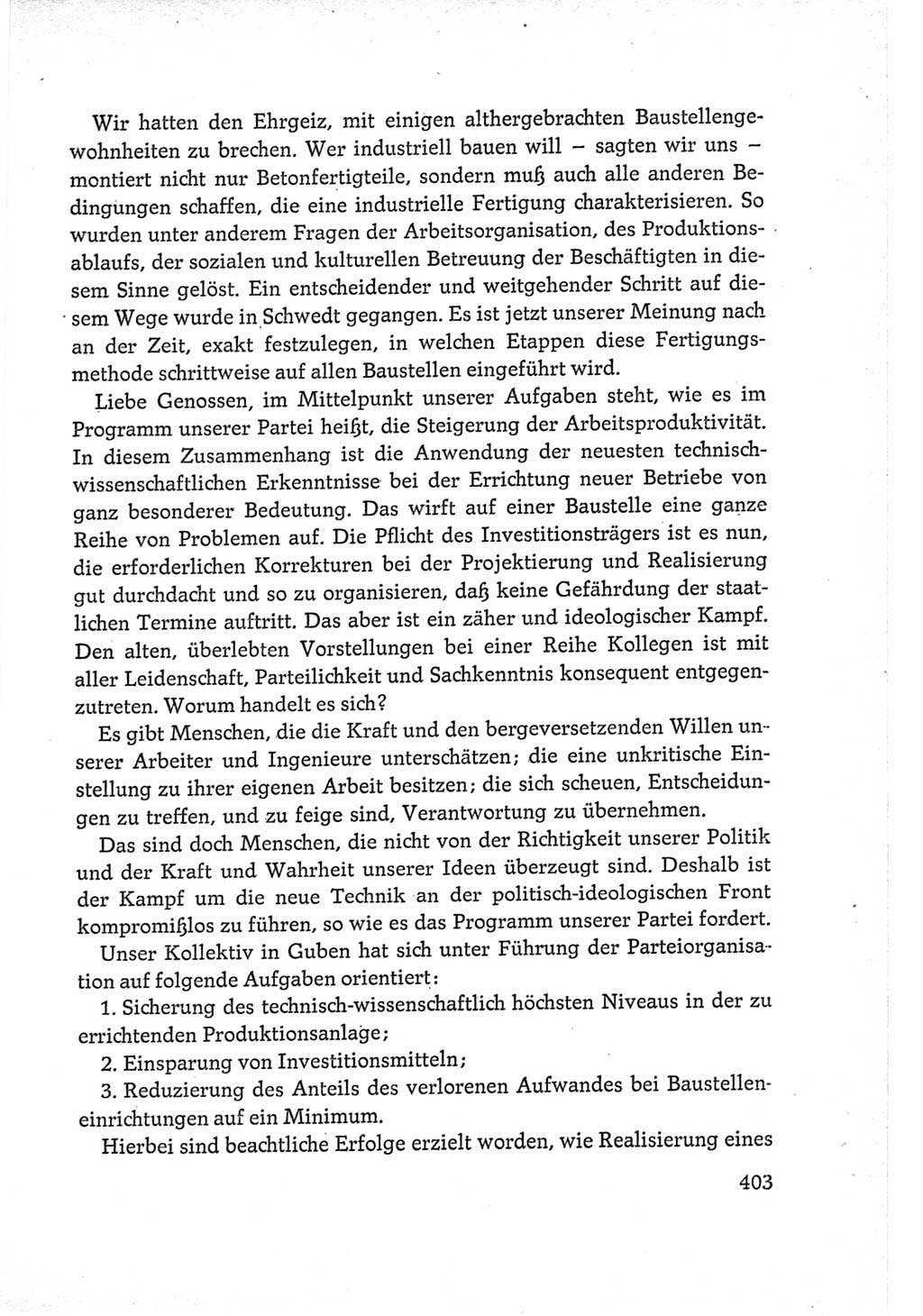 Protokoll der Verhandlungen des Ⅵ. Parteitages der Sozialistischen Einheitspartei Deutschlands (SED) [Deutsche Demokratische Republik (DDR)] 1963, Band Ⅲ, Seite 403 (Prot. Verh. Ⅵ. PT SED DDR 1963, Bd. Ⅲ, S. 403)