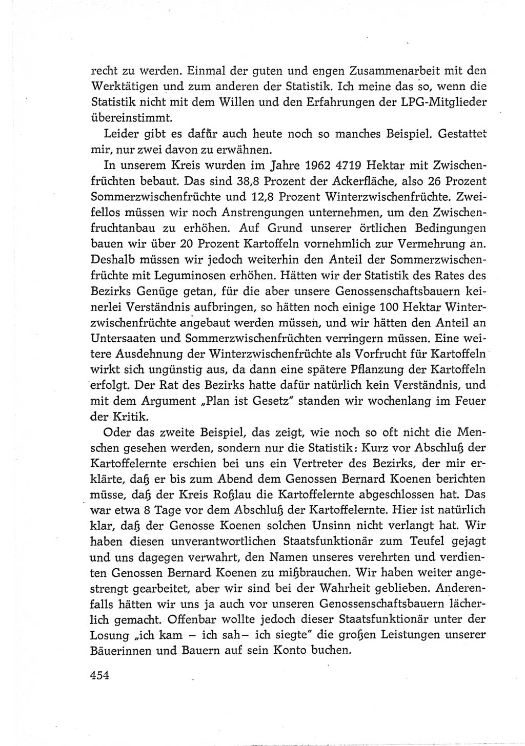 Protokoll der Verhandlungen des Ⅵ. Parteitages der Sozialistischen Einheitspartei Deutschlands (SED) [Deutsche Demokratische Republik (DDR)] 1963, Band Ⅲ, Seite 454 (Prot. Verh. Ⅵ. PT SED DDR 1963, Bd. Ⅲ, S. 454)