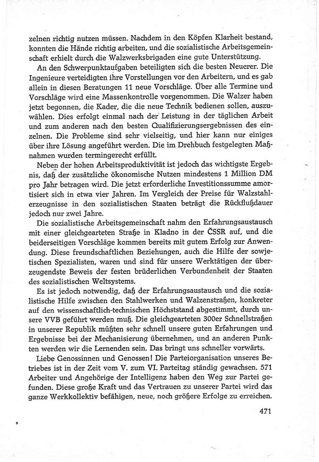 Protokoll der Verhandlungen des Ⅵ. Parteitages der Sozialistischen Einheitspartei Deutschlands (SED) [Deutsche Demokratische Republik (DDR)] 1963, Band Ⅲ, Seite 471 (Prot. Verh. Ⅵ. PT SED DDR 1963, Bd. Ⅲ, S. 471)