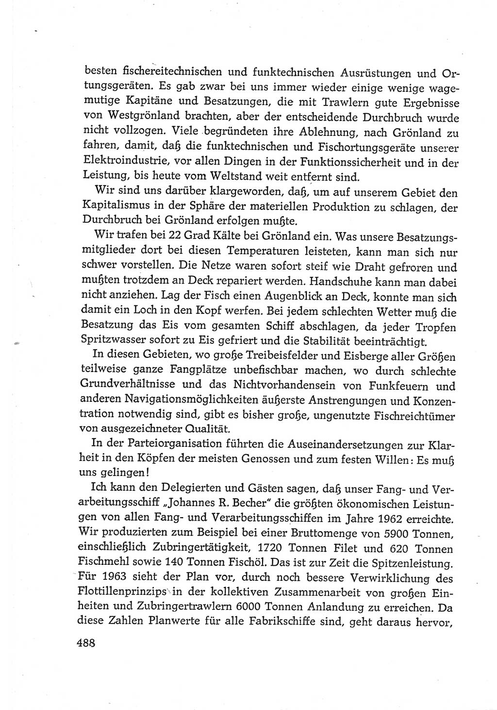 Protokoll der Verhandlungen des Ⅵ. Parteitages der Sozialistischen Einheitspartei Deutschlands (SED) [Deutsche Demokratische Republik (DDR)] 1963, Band Ⅲ, Seite 488 (Prot. Verh. Ⅵ. PT SED DDR 1963, Bd. Ⅲ, S. 488)