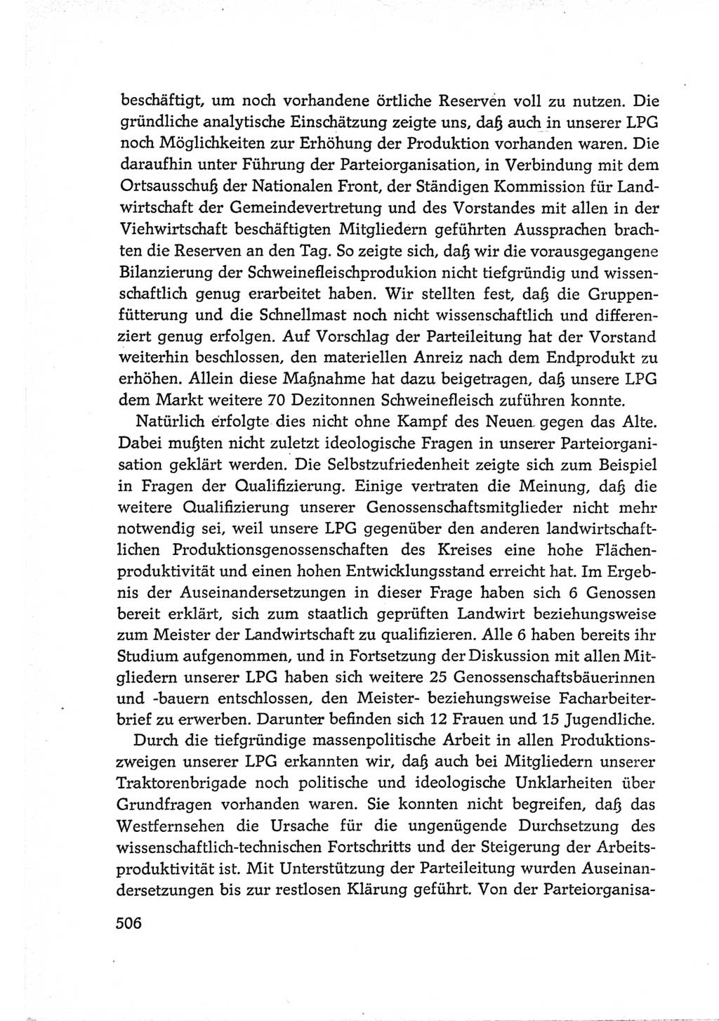 Protokoll der Verhandlungen des Ⅵ. Parteitages der Sozialistischen Einheitspartei Deutschlands (SED) [Deutsche Demokratische Republik (DDR)] 1963, Band Ⅲ, Seite 506 (Prot. Verh. Ⅵ. PT SED DDR 1963, Bd. Ⅲ, S. 506)