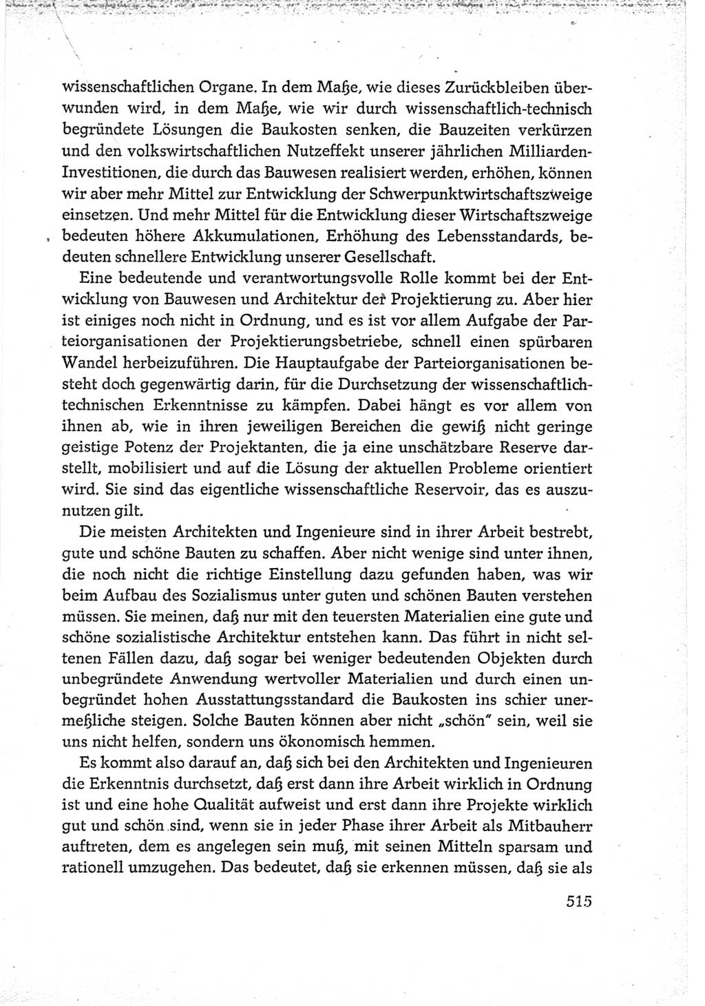 Protokoll der Verhandlungen des Ⅵ. Parteitages der Sozialistischen Einheitspartei Deutschlands (SED) [Deutsche Demokratische Republik (DDR)] 1963, Band Ⅲ, Seite 515 (Prot. Verh. Ⅵ. PT SED DDR 1963, Bd. Ⅲ, S. 515)