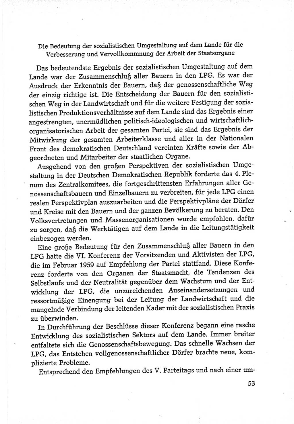 Protokoll der Verhandlungen des Ⅵ. Parteitages der Sozialistischen Einheitspartei Deutschlands (SED) [Deutsche Demokratische Republik (DDR)] 1963, Band Ⅳ, Seite 53 (Prot. Verh. Ⅵ. PT SED DDR 1963, Bd. Ⅳ, S. 53)