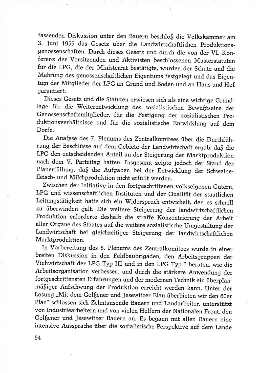 Protokoll der Verhandlungen des Ⅵ. Parteitages der Sozialistischen Einheitspartei Deutschlands (SED) [Deutsche Demokratische Republik (DDR)] 1963, Band Ⅳ, Seite 54 (Prot. Verh. Ⅵ. PT SED DDR 1963, Bd. Ⅳ, S. 54)