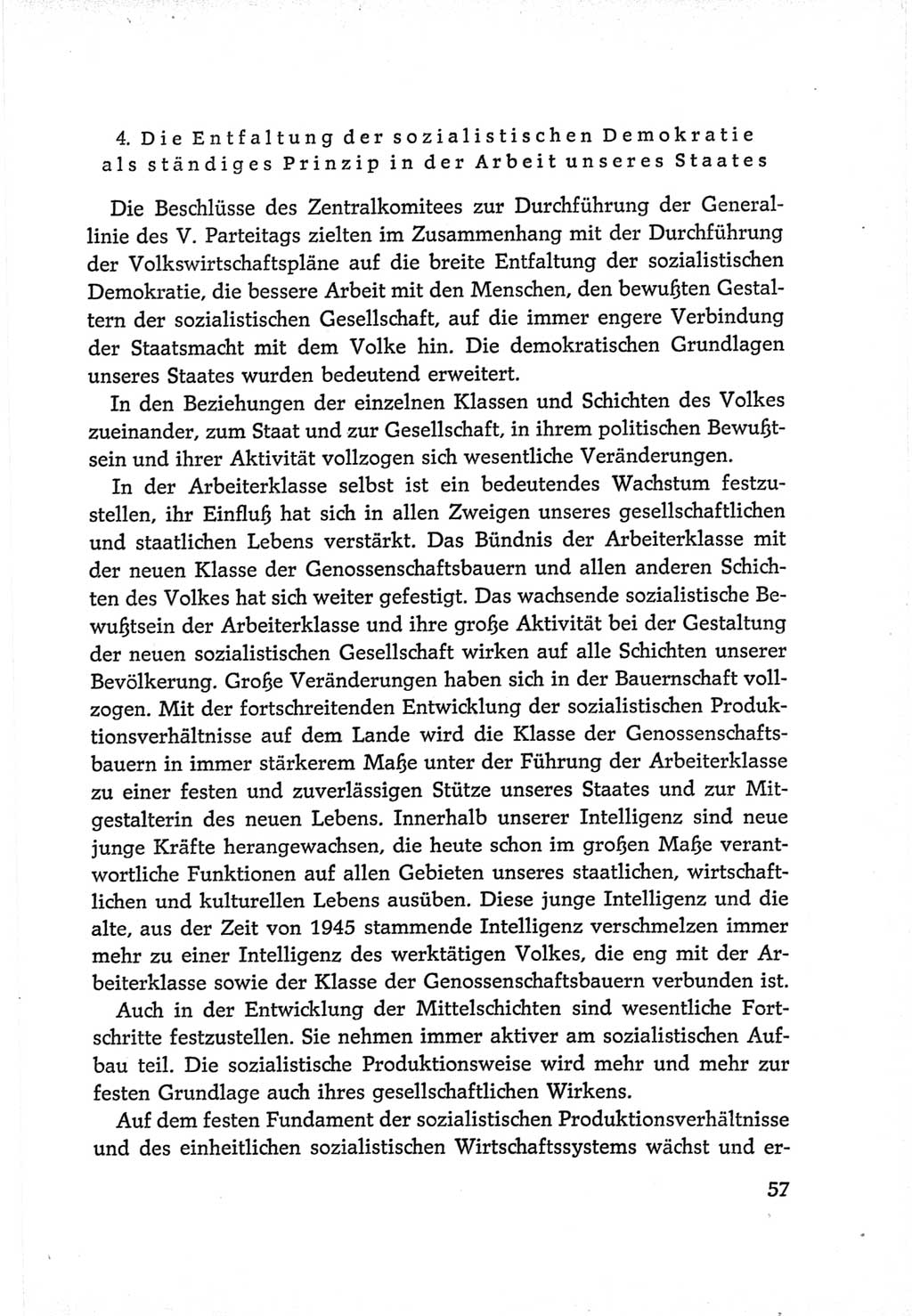 Protokoll der Verhandlungen des Ⅵ. Parteitages der Sozialistischen Einheitspartei Deutschlands (SED) [Deutsche Demokratische Republik (DDR)] 1963, Band Ⅳ, Seite 57 (Prot. Verh. Ⅵ. PT SED DDR 1963, Bd. Ⅳ, S. 57)