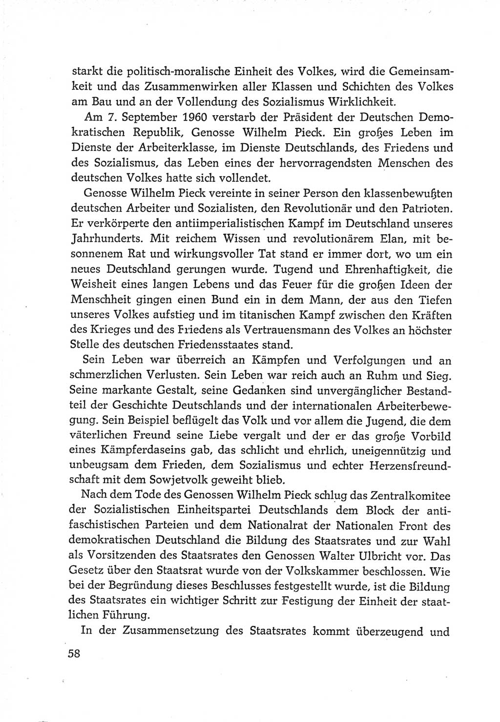 Protokoll der Verhandlungen des Ⅵ. Parteitages der Sozialistischen Einheitspartei Deutschlands (SED) [Deutsche Demokratische Republik (DDR)] 1963, Band Ⅳ, Seite 58 (Prot. Verh. Ⅵ. PT SED DDR 1963, Bd. Ⅳ, S. 58)