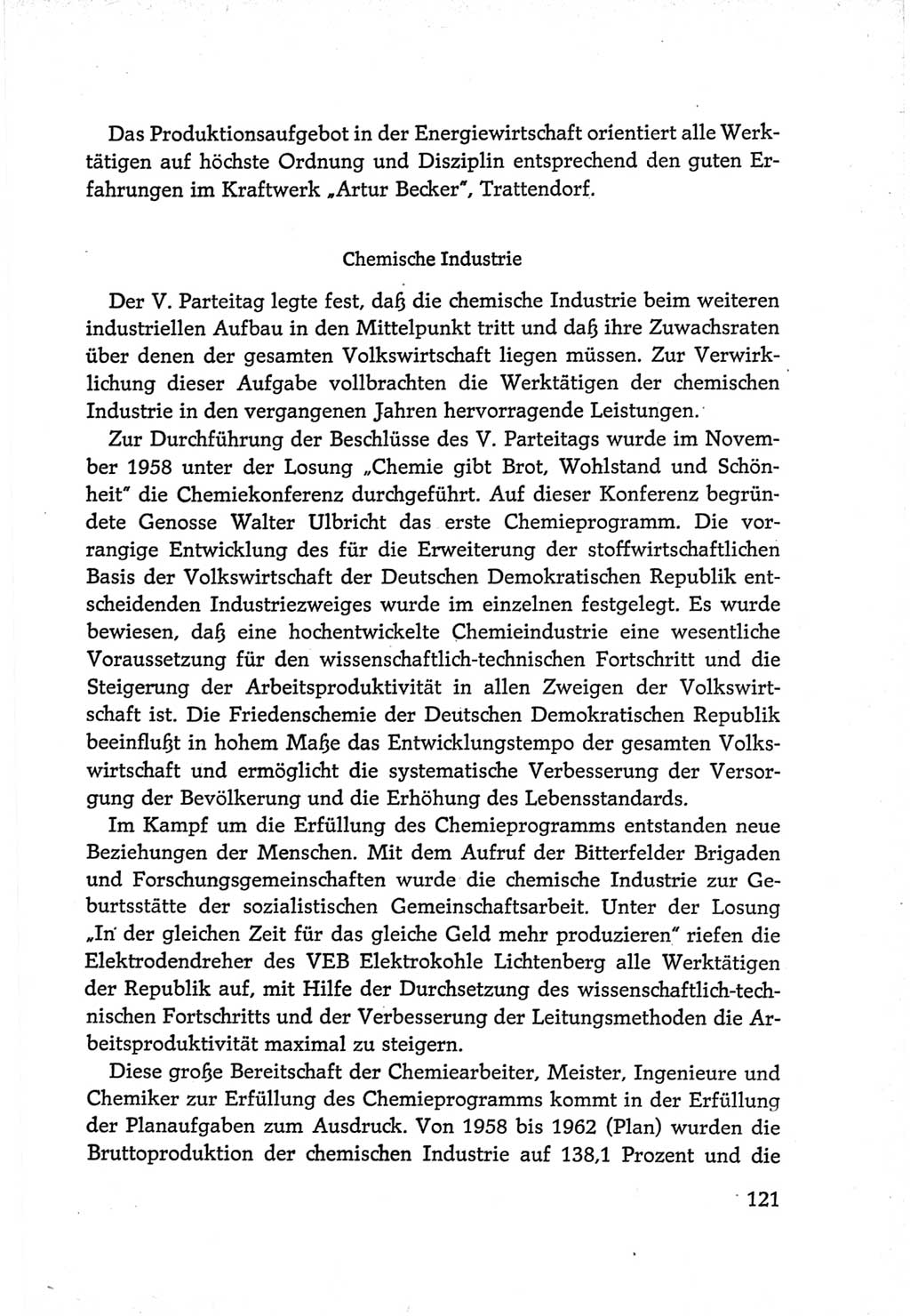 Protokoll der Verhandlungen des Ⅵ. Parteitages der Sozialistischen Einheitspartei Deutschlands (SED) [Deutsche Demokratische Republik (DDR)] 1963, Band Ⅳ, Seite 121 (Prot. Verh. Ⅵ. PT SED DDR 1963, Bd. Ⅳ, S. 121)