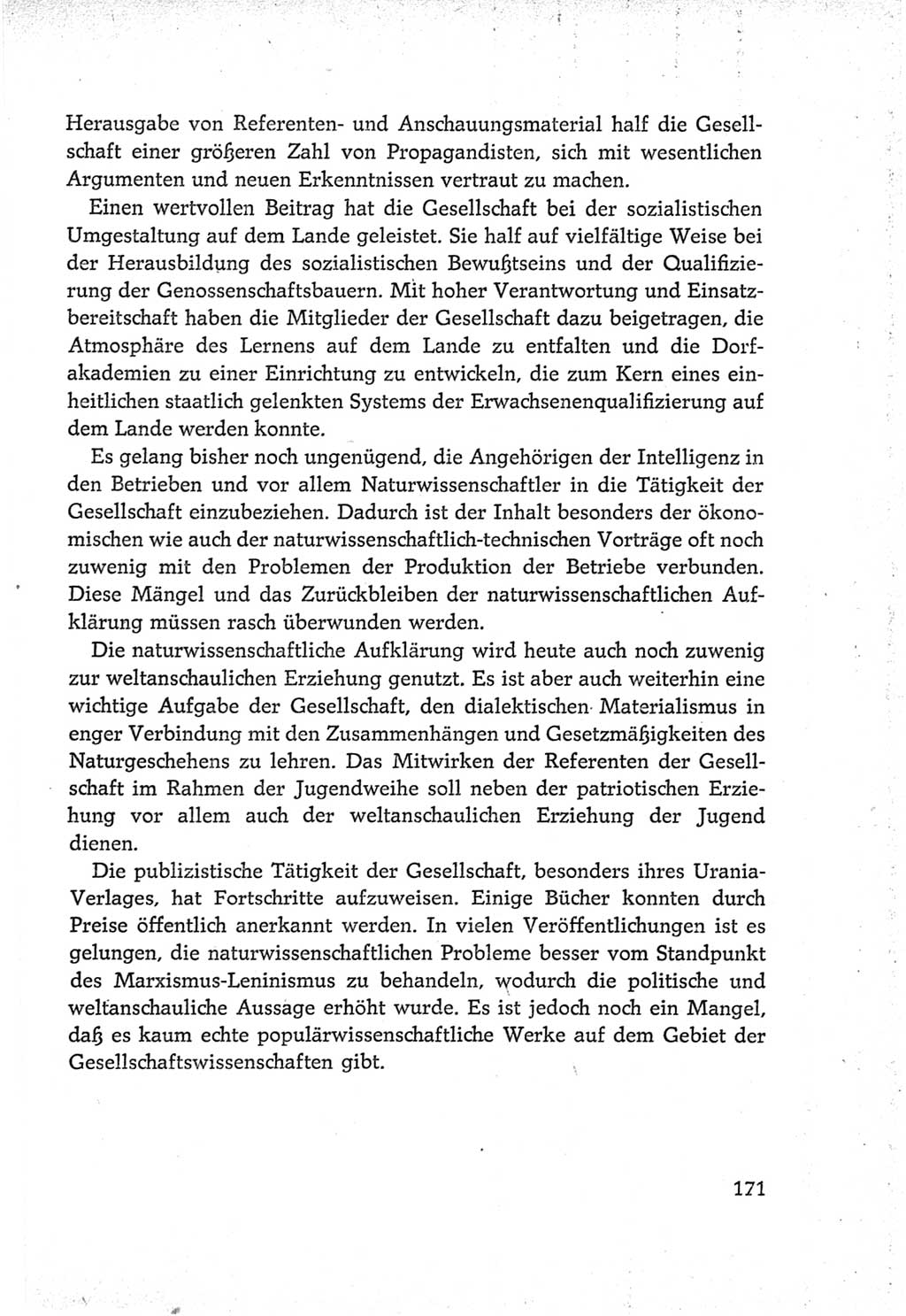 Protokoll der Verhandlungen des Ⅵ. Parteitages der Sozialistischen Einheitspartei Deutschlands (SED) [Deutsche Demokratische Republik (DDR)] 1963, Band Ⅳ, Seite 171 (Prot. Verh. Ⅵ. PT SED DDR 1963, Bd. Ⅳ, S. 171)