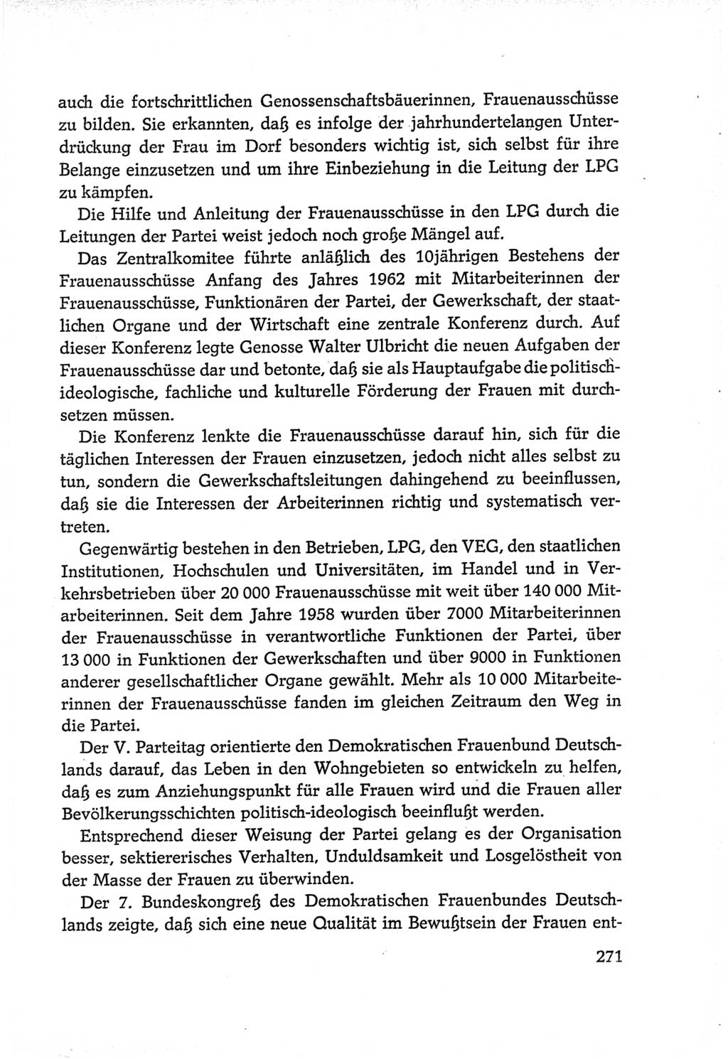 Protokoll der Verhandlungen des Ⅵ. Parteitages der Sozialistischen Einheitspartei Deutschlands (SED) [Deutsche Demokratische Republik (DDR)] 1963, Band Ⅳ, Seite 271 (Prot. Verh. Ⅵ. PT SED DDR 1963, Bd. Ⅳ, S. 271)