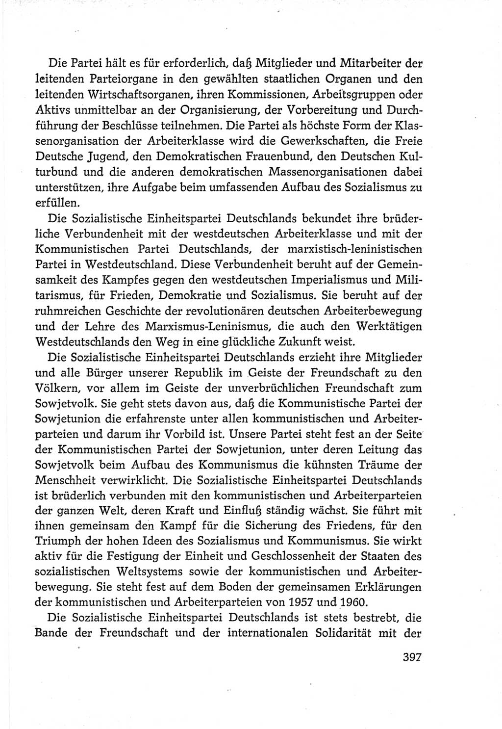 Protokoll der Verhandlungen des Ⅵ. Parteitages der Sozialistischen Einheitspartei Deutschlands (SED) [Deutsche Demokratische Republik (DDR)] 1963, Band Ⅳ, Seite 397 (Prot. Verh. Ⅵ. PT SED DDR 1963, Bd. Ⅳ, S. 397)