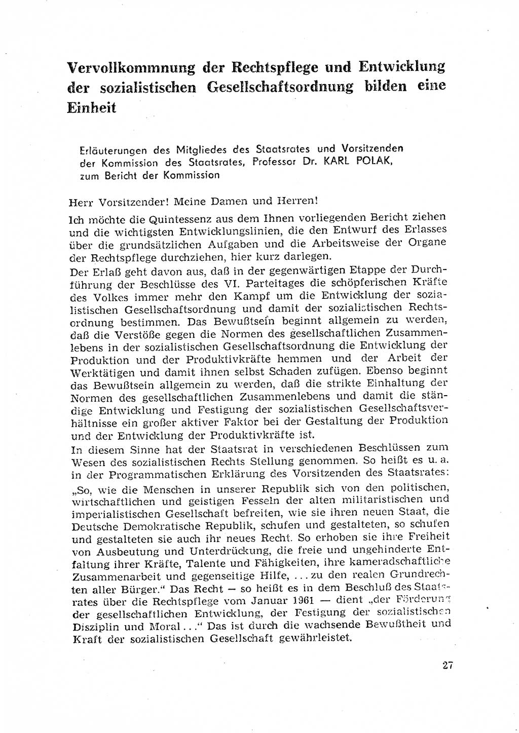Rechtspflegeerlaß [Deutsche Demokratische Republik (DDR)] 1963, Seite 27 (R.-Pfl.-Erl. DDR 1963, S. 27)