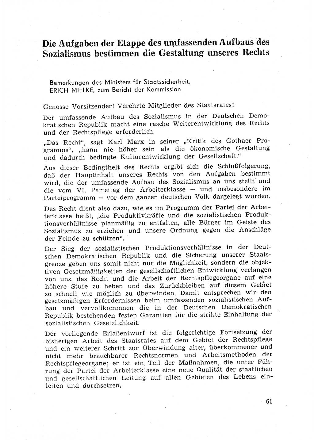 Rechtspflegeerlaß [Deutsche Demokratische Republik (DDR)] 1963, Seite 61 (R.-Pfl.-Erl. DDR 1963, S. 61)