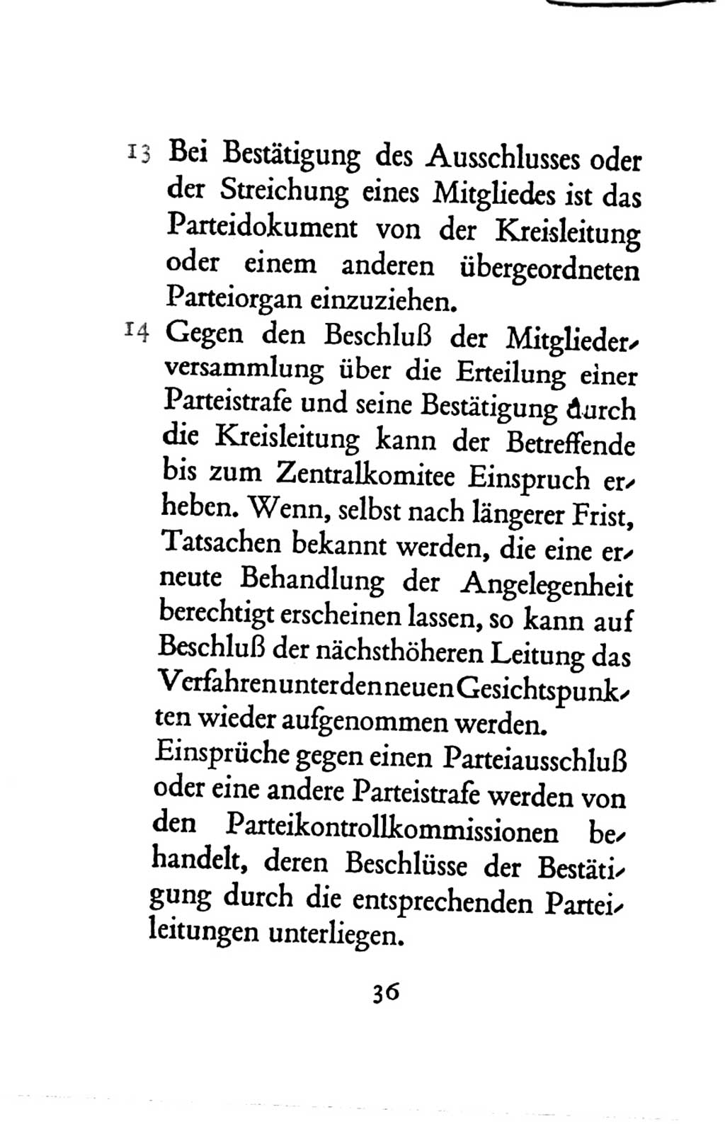 Statut der Sozialistischen Einheitspartei Deutschlands (SED) 1963, Seite 36 (St. SED DDR 1963, S. 36)